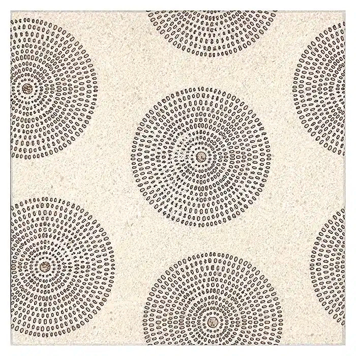 Poplar Willow field tile, top-down product view, 6"×6"×3/8" size. Premium limestone for floors and walls.
