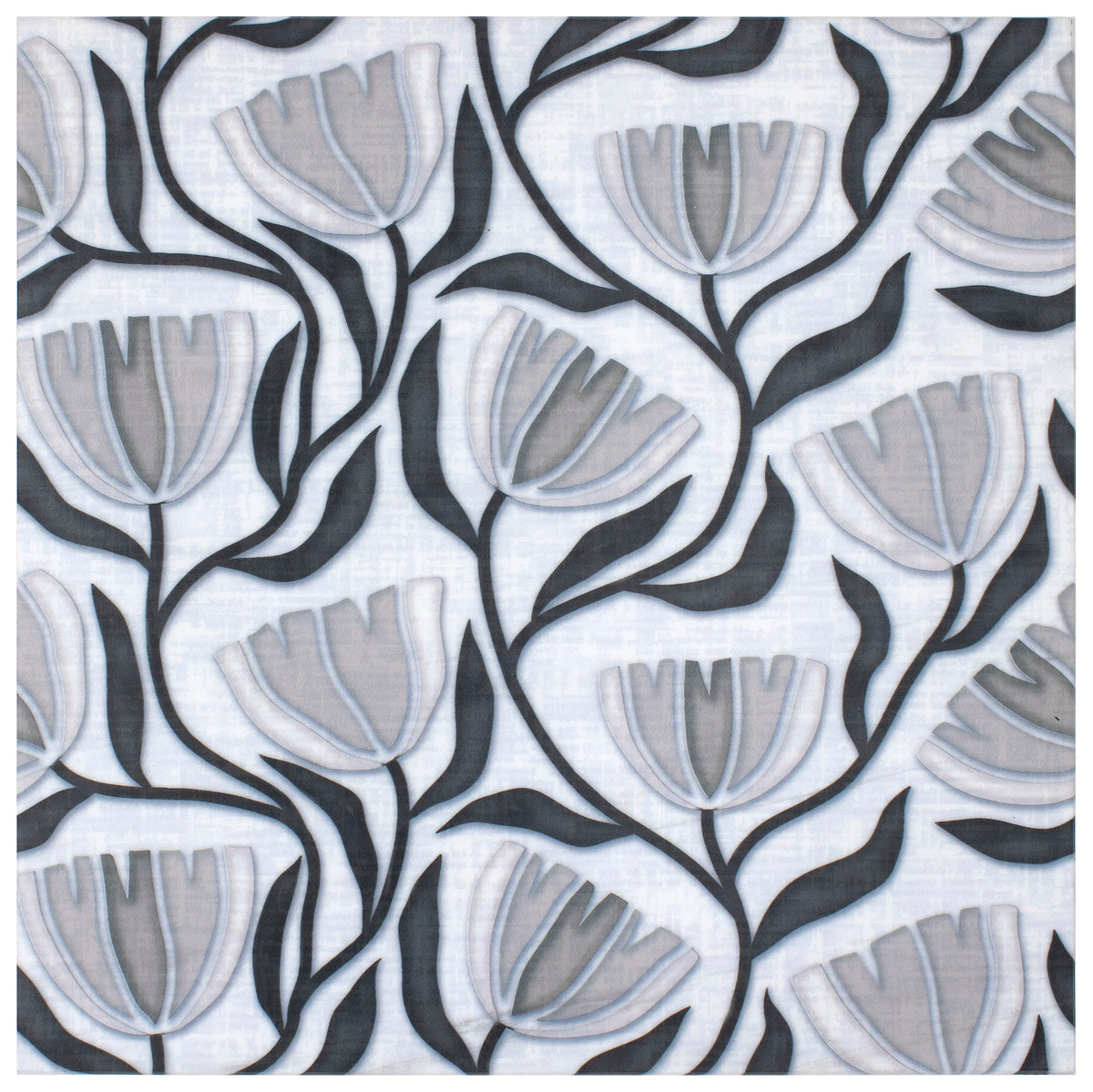 Posy Cornflower Blue field tile, alternate product view, 6"×6"×3/8" size. Premium dolomite for floors and walls.