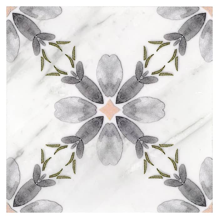 Primrose French Blue field tile, alternate product view, 6"×6"×3/8" size. Premium limestone for floors and walls.