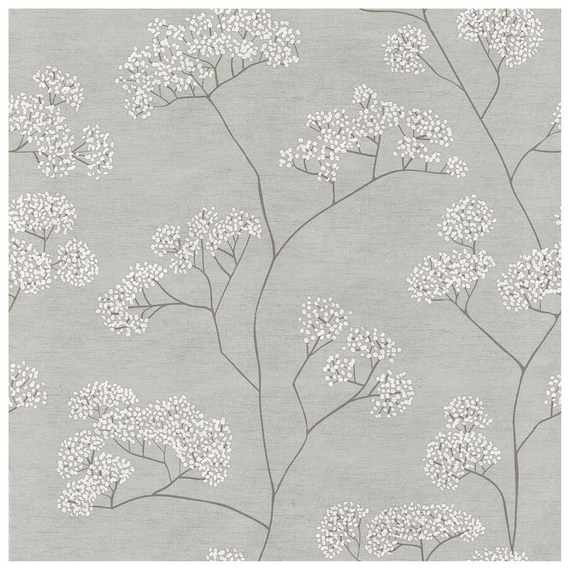 Queen Anne’s Lace Silver Mist wallcovering, top-down product view
