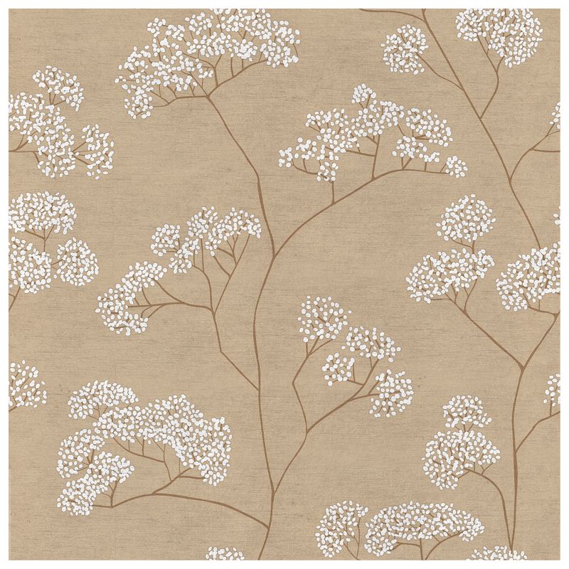 Queen Anne’s Lace Wheat Mist wallcovering, top-down product view