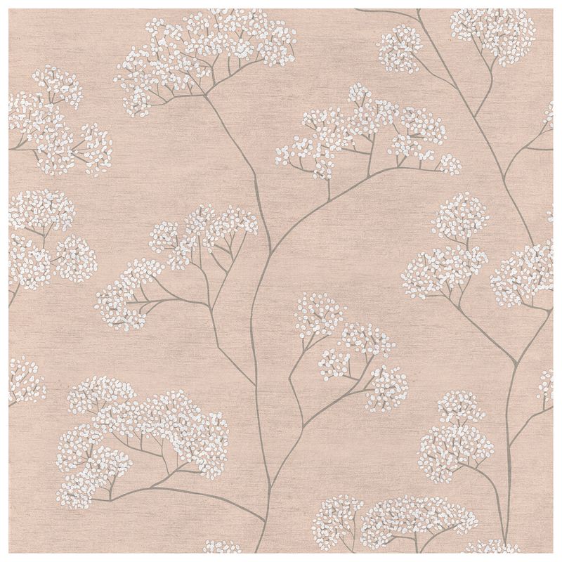 Queen Anne’s Lace Rose Mist wallcovering, top-down product view