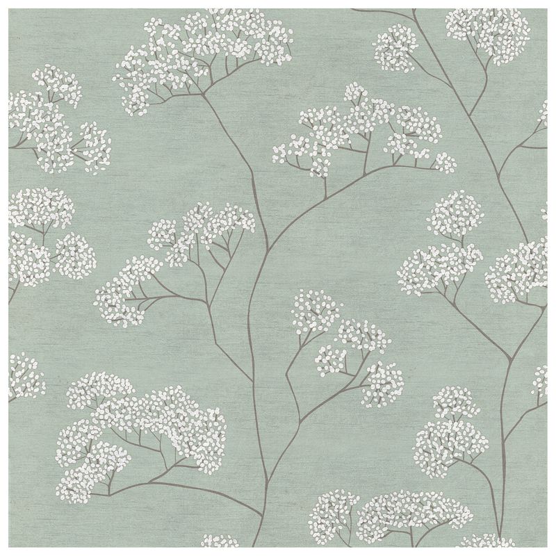 Queen Anne’s Lace Sage Mist wallcovering, top-down product view