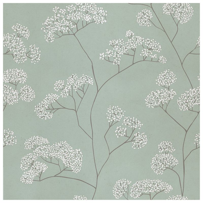 Queen Anne’s Lace Sage Mist wallcovering, top-down product view