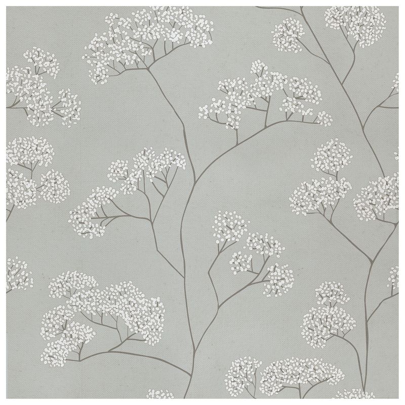 Queen Anne’s Lace Silver Mist wallcovering, top-down product view