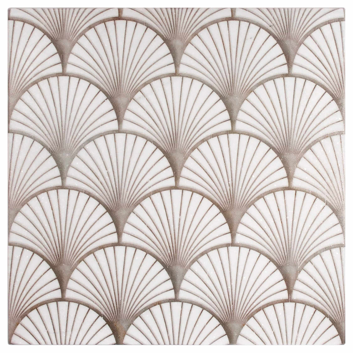 Quinn Beige field tile, top-down product view, 12"×12"×3/8" size. Premium travertine for floors and walls.