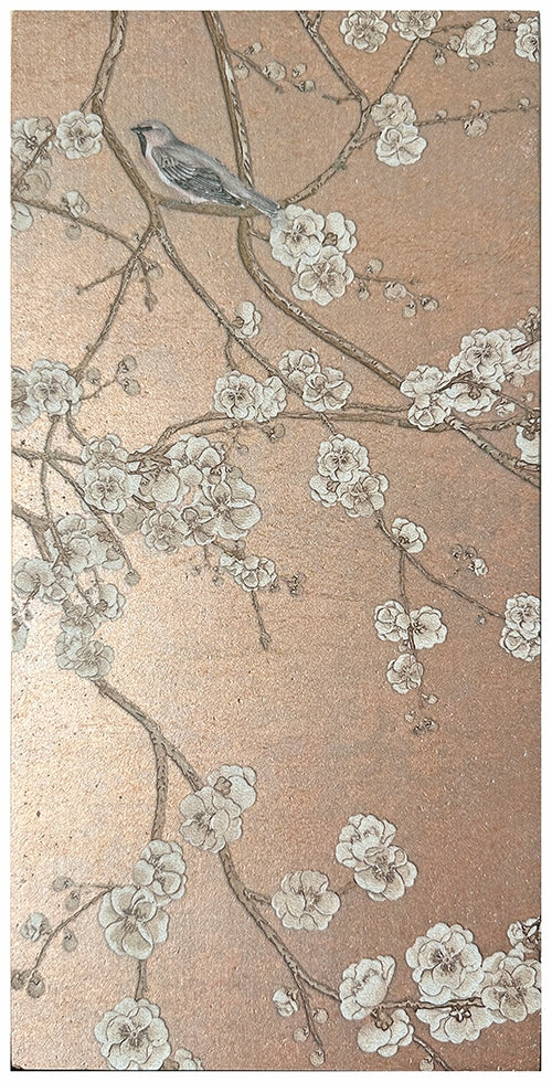 Sakura Blooms Cashmere field tile, alternate product view, 12"×24"×3/8" size. Premium limestone for floors and walls.
