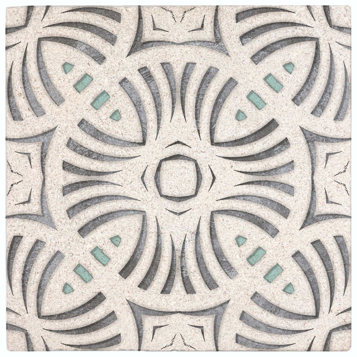 Santos Black field tile, alternate product view, 12"×12"×3/8" size. Premium travertine for floors and walls.