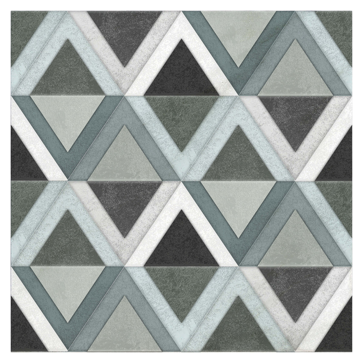 Sawyer Evergreen field tile, top-down product view, 12"×12"×3/8" size. Premium travertine for floors and walls.