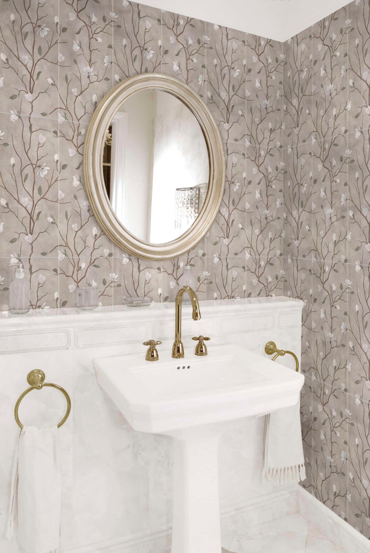 Stone Impressions Trellis tile in a room setting — available at Surface Group