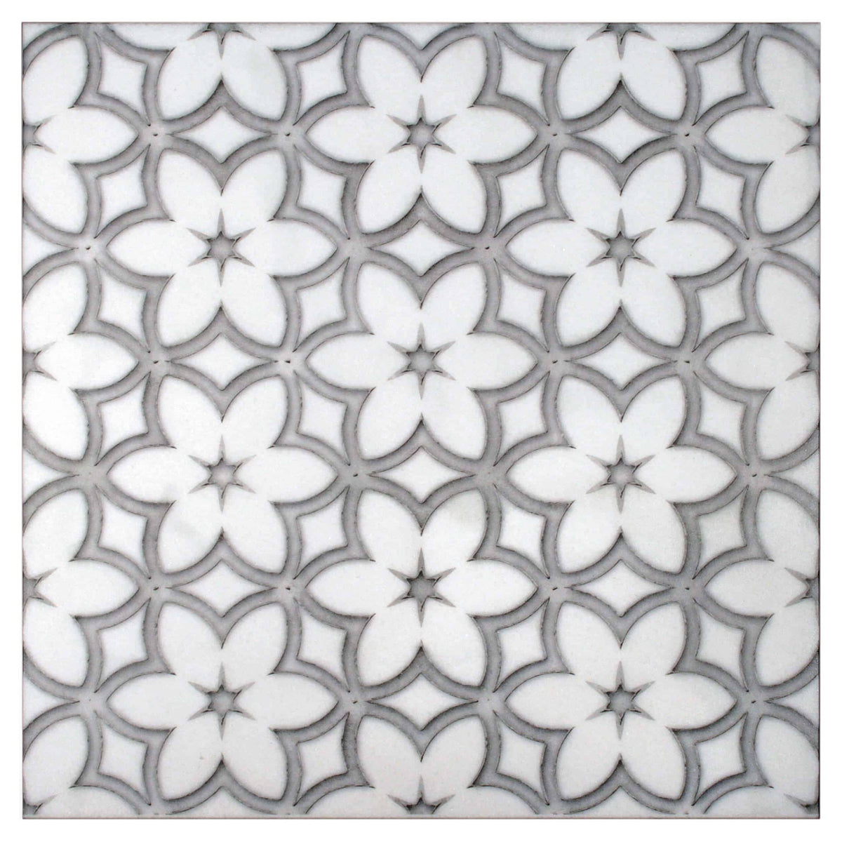 Wallflowers Alice Blue field tile, alternate product view, 12"×12"×3/8" size. Premium travertine for floors and walls.