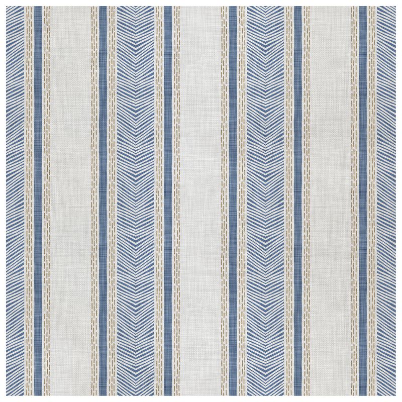 Wanderlust Arrows Blue Gold wallcovering, top-down product view