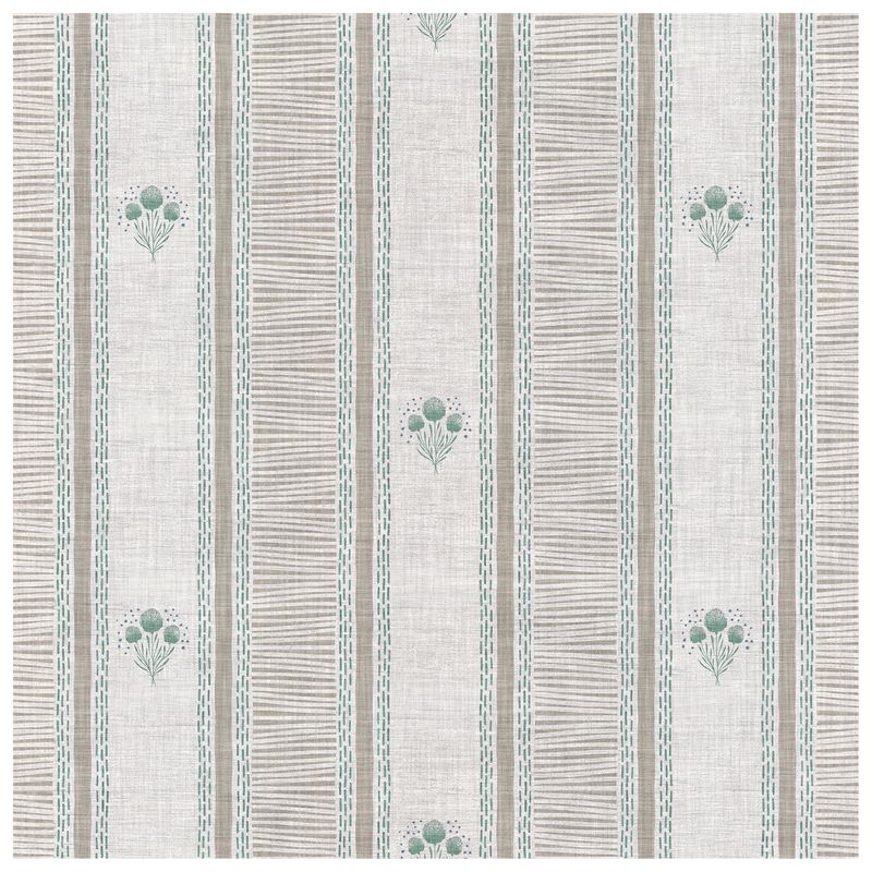 Wanderlust Floral Fresh Green wallcovering, top-down product view