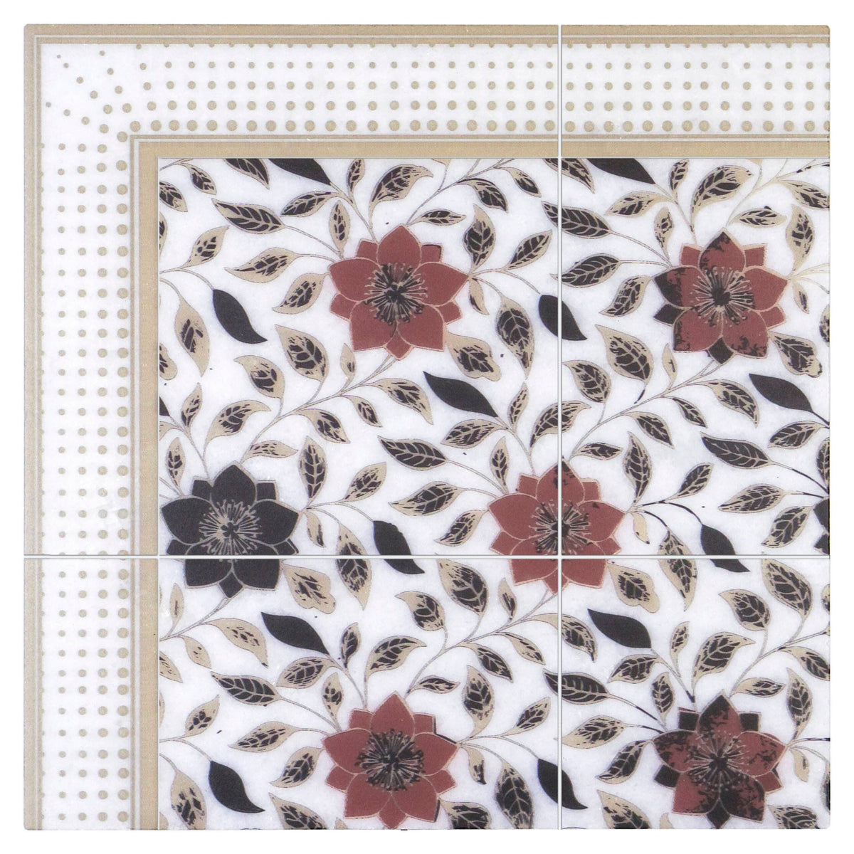 Stone Impressions Wild Flowers tile pattern swatch — available at Surface Group