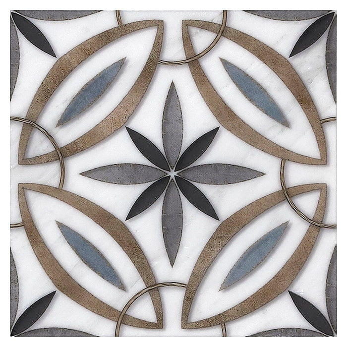 Windrose Earth field tile, alternate product view, 12"×12"×3/8" size. Premium dolomite for floors and walls.