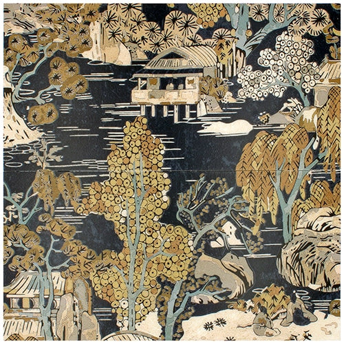 Yanagi Golden Pagoda field tile, top-down product view, 12"×24"×3/8" size. Premium limestone for floors and walls.