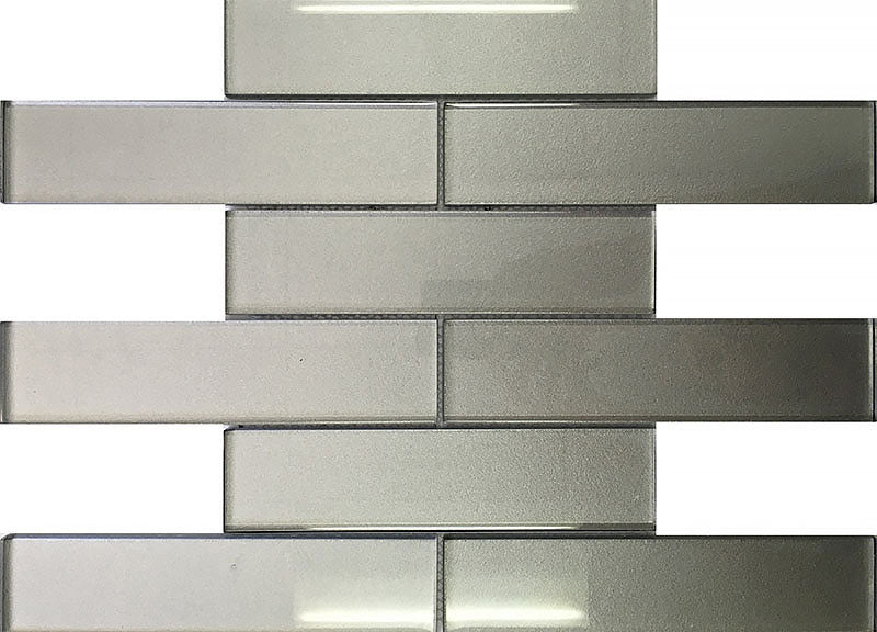 GALAXY: Pewter Offset 2X8 Gray Mosaic (11¹³⁄₁₆"X11¹³⁄₁₆"X¼" | Glossy)