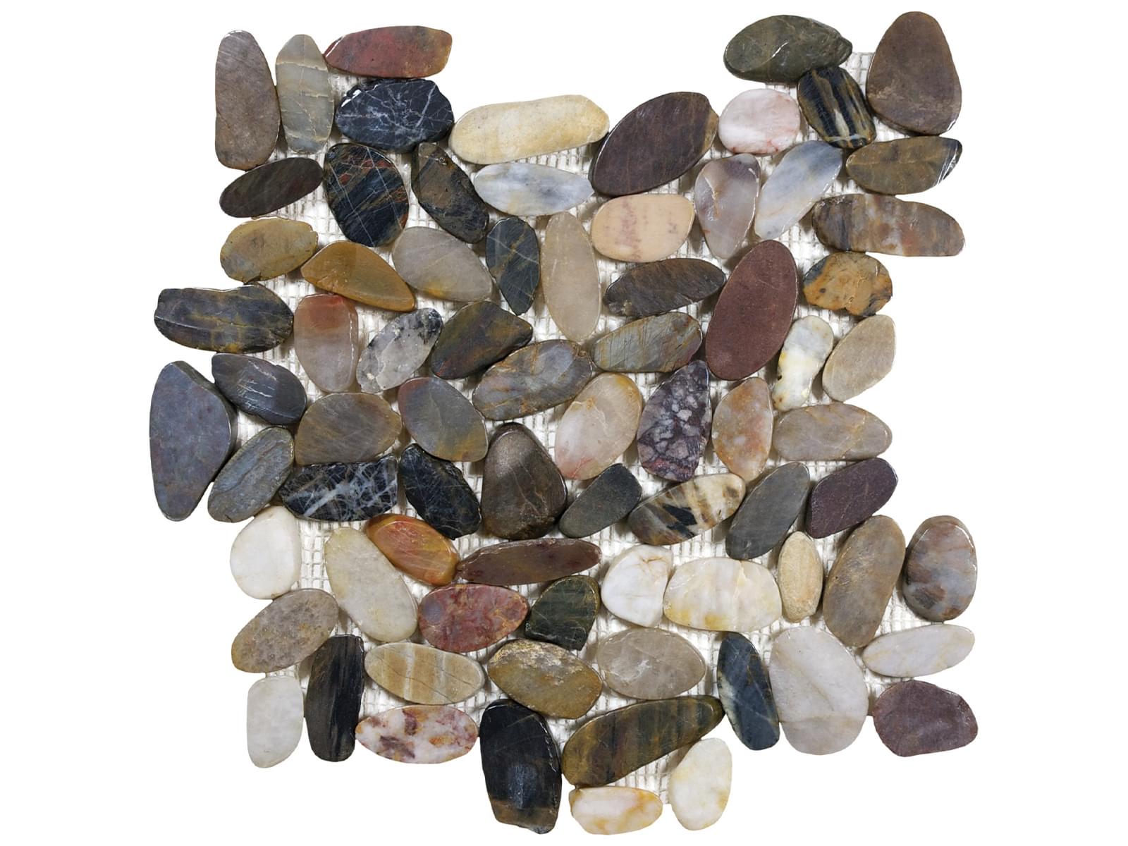 ZEN: Bora Wilderness Flat Pebble Pebble Mosaic (11 13/16"×11 13/16"×3/8" | Polished | Rectified)