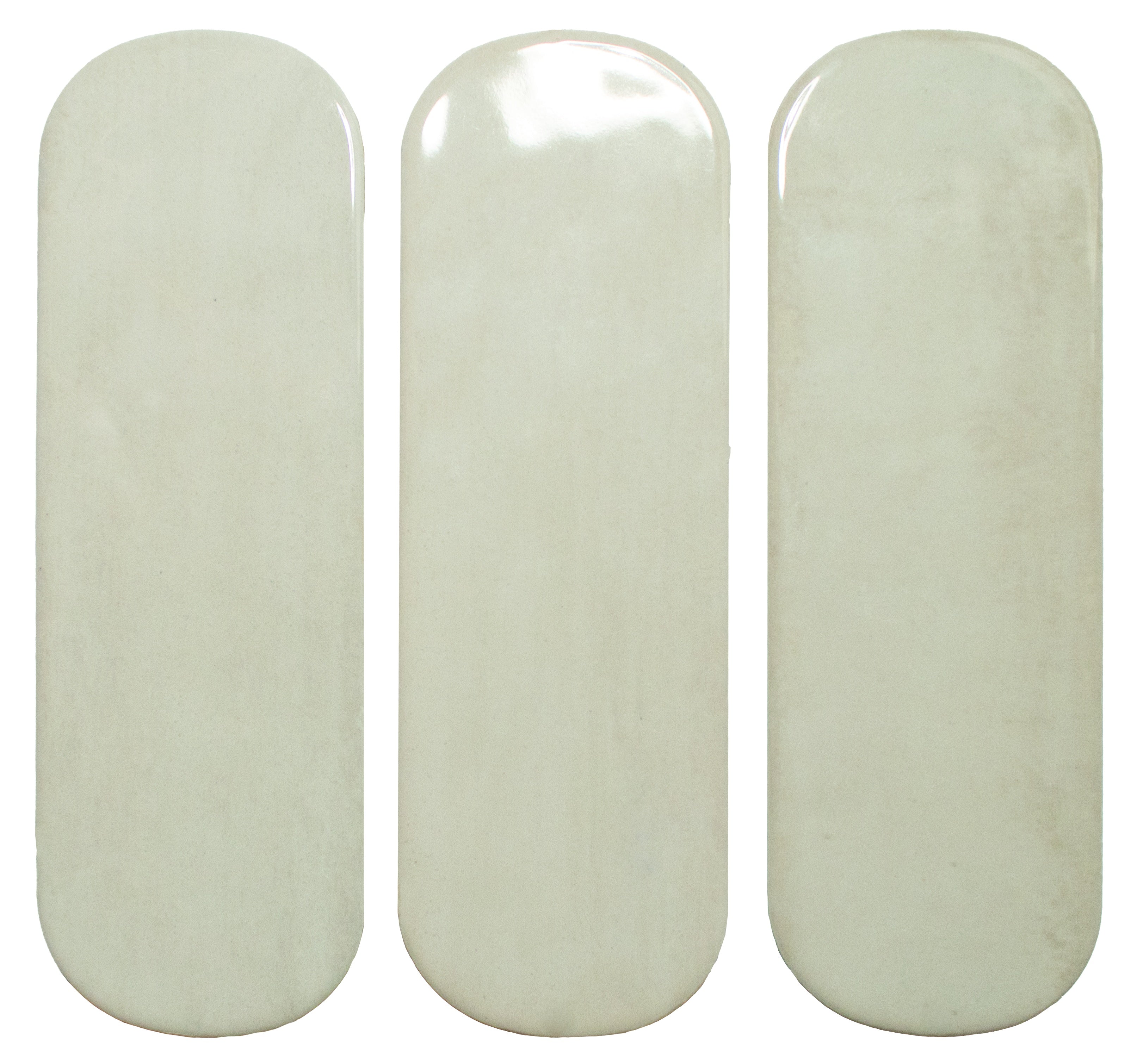 CALEMA: Greige Oval Field Tile (2"x6.3"x8.5-mm | glossy)