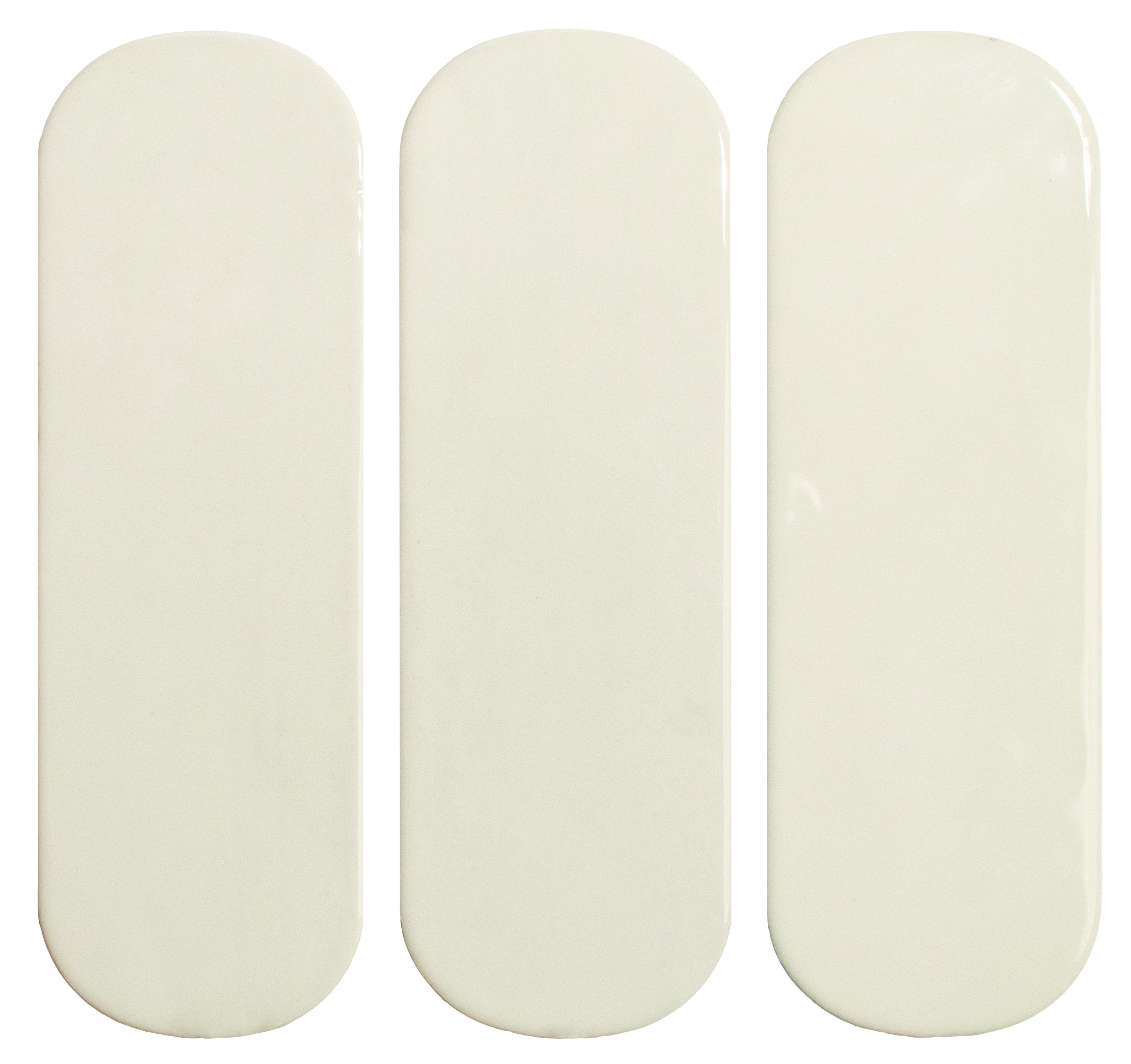 CALEMA: White Oval Field Tile (2"x6.3"x8.5-mm | glossy)