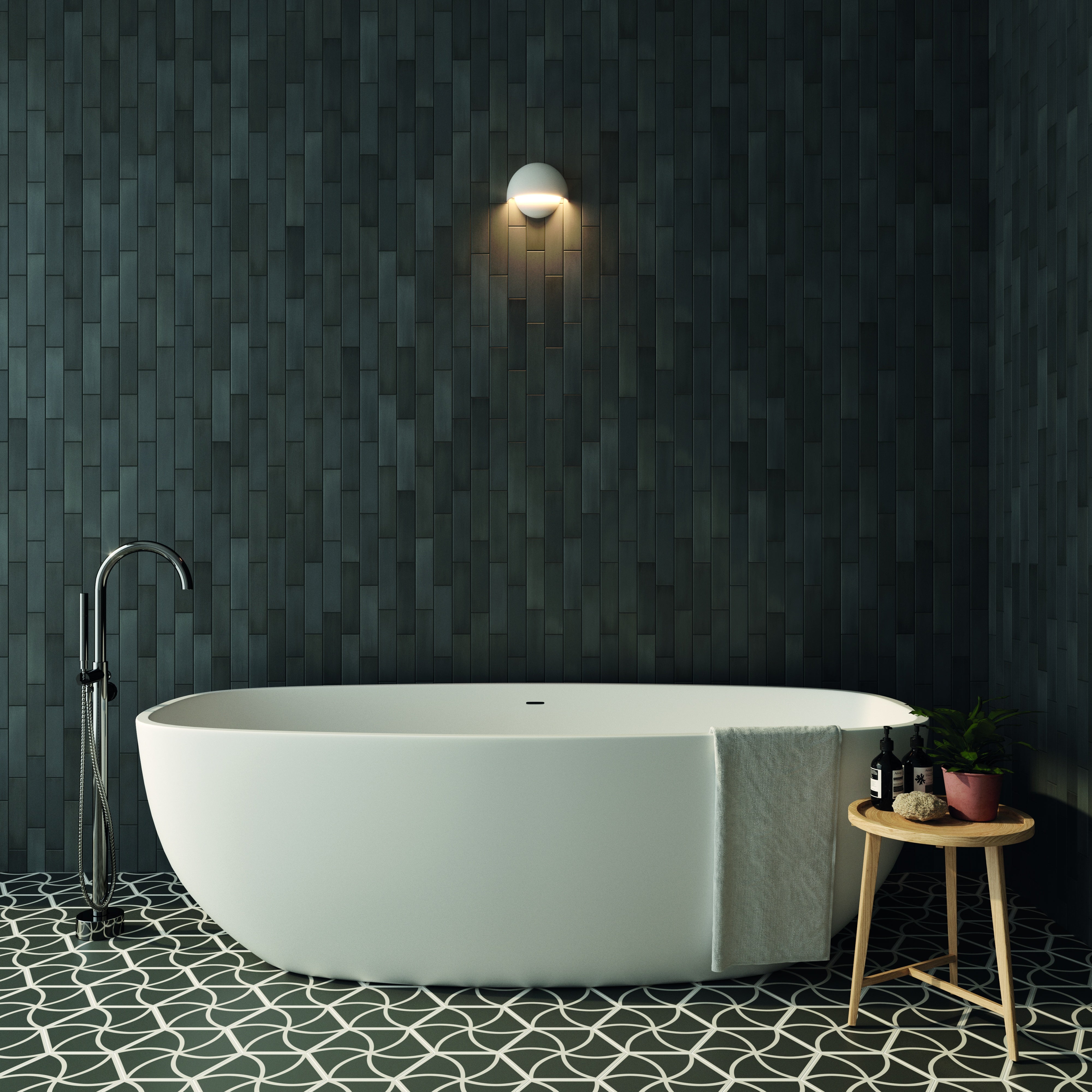 CANDY: Graphite Rectangle Field Tile (2"x8"x8.5-mm | matte)