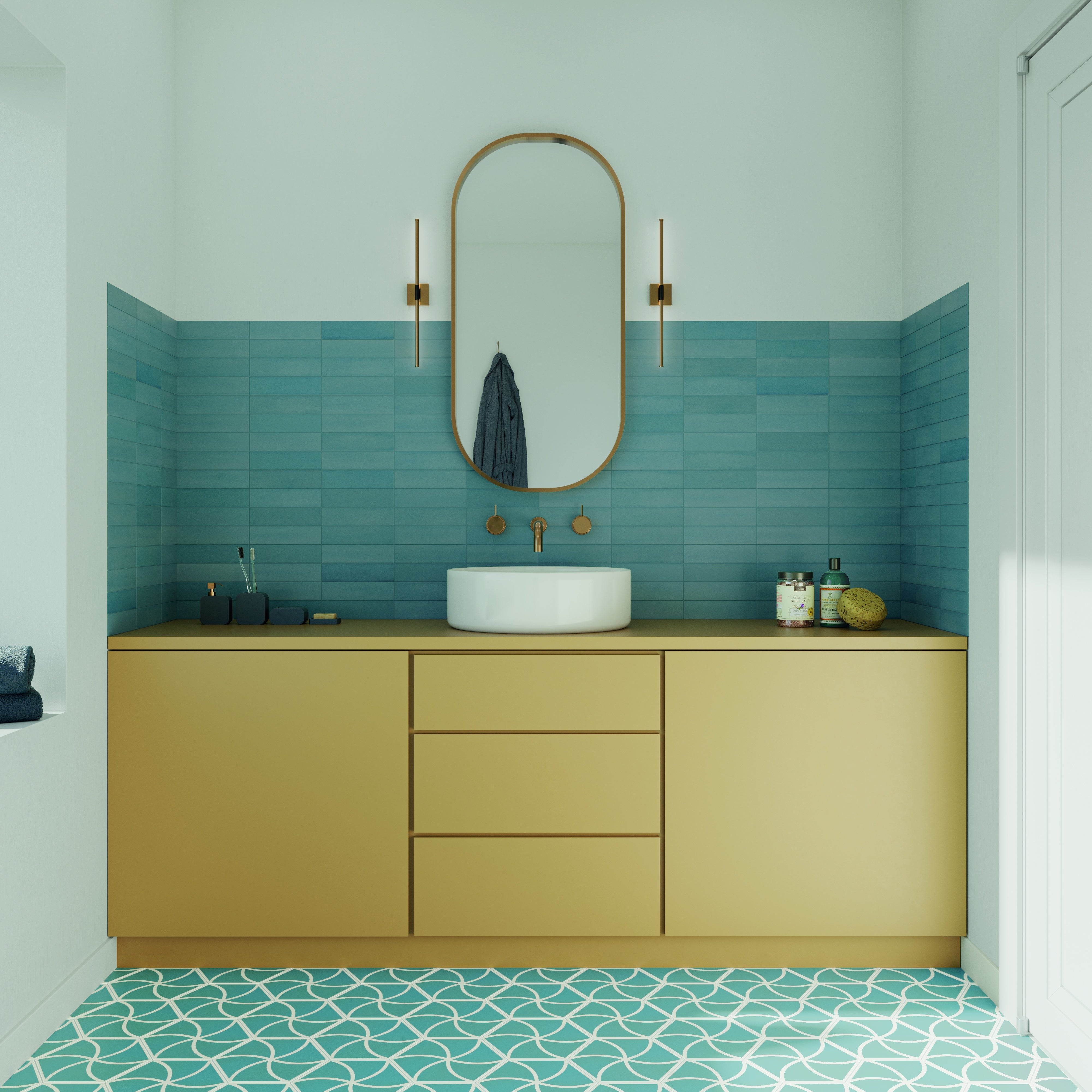 CANDY: Ocean Rectangle Field Tile (2"x8"x8.5-mm | matte)