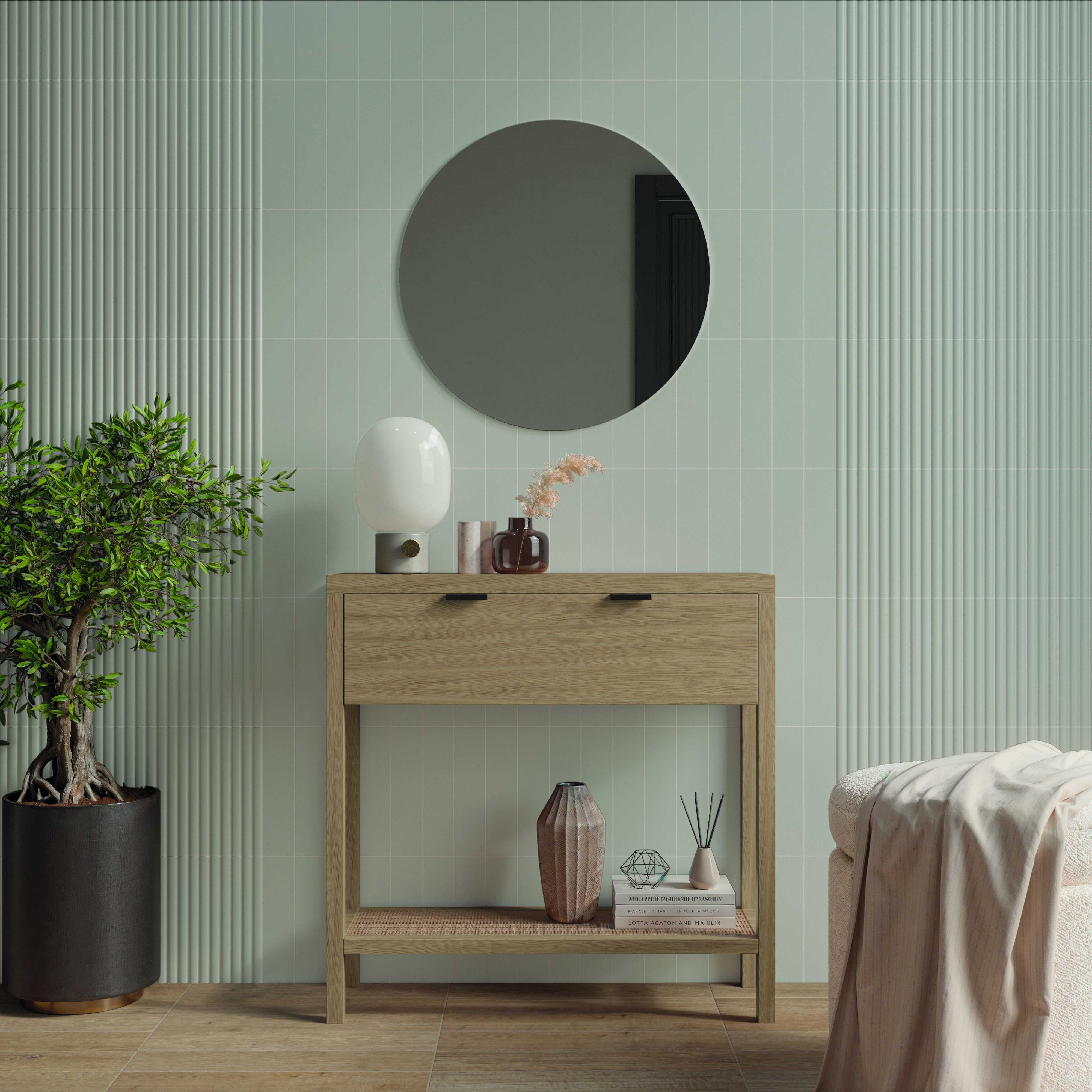 MATCH: Ash Curved Field Tile (2.5"x10"x11.2-mm | matte)