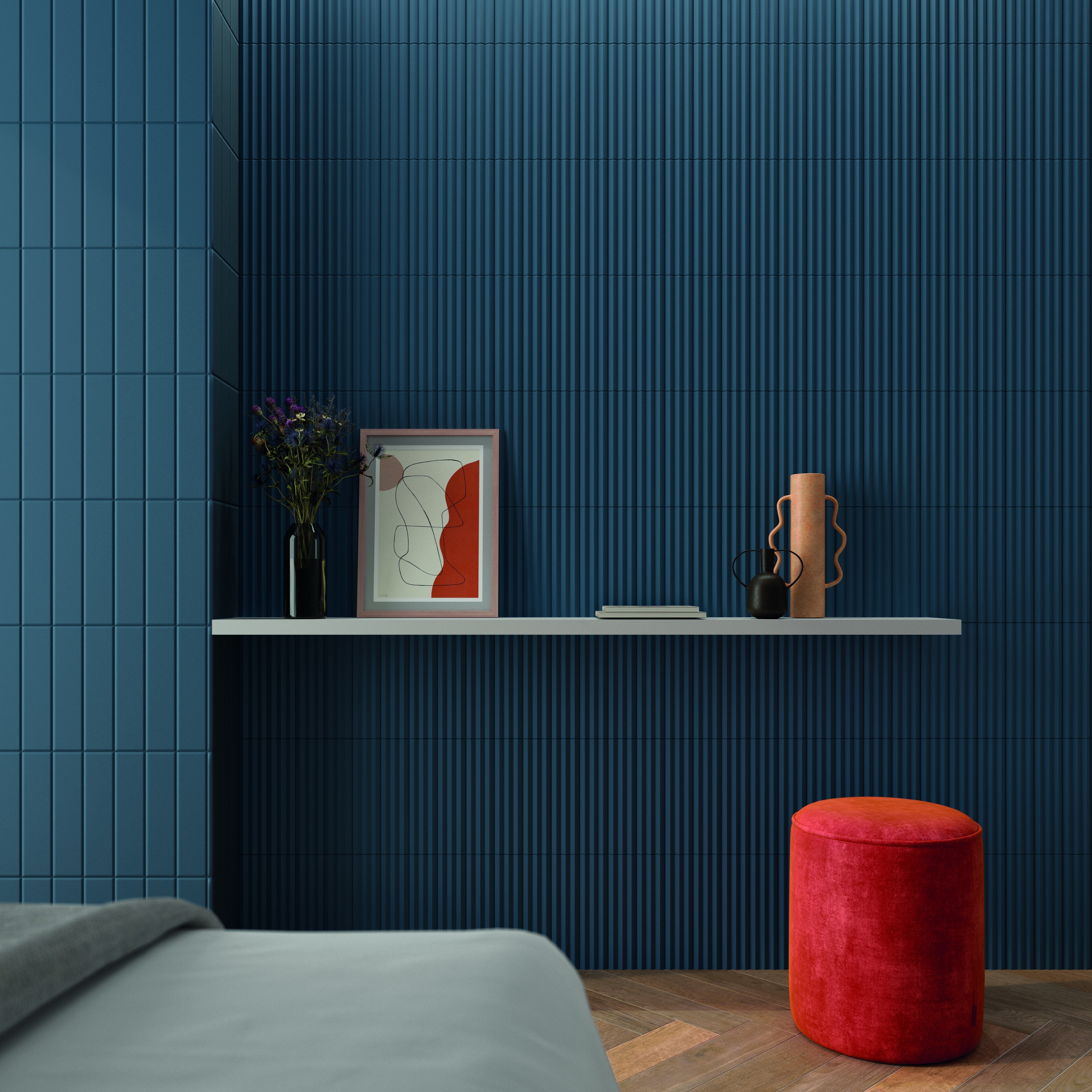 MATCH: Midnight Blue Angled Field Tile (2.5"x10"x11.2-mm | matte)