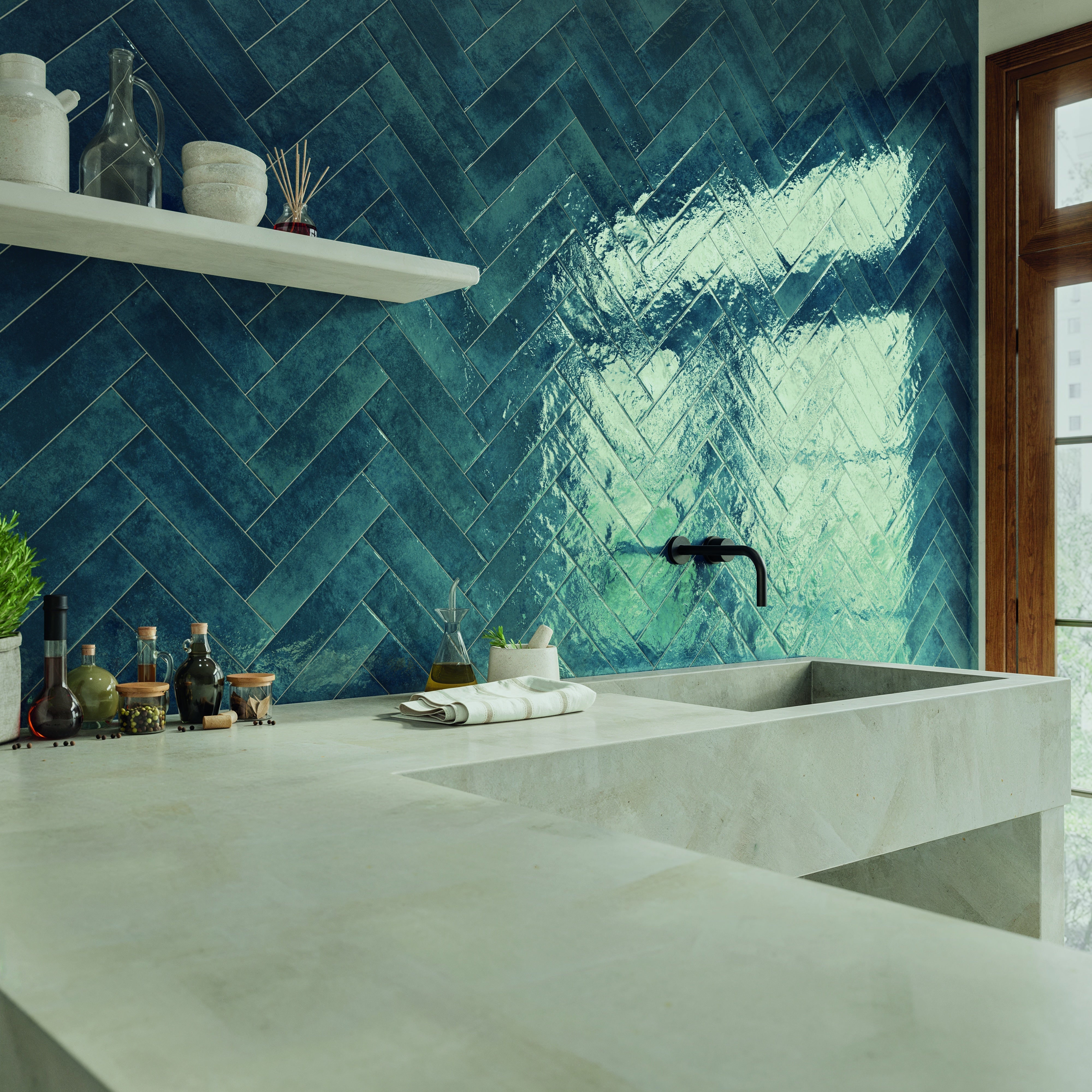 MEDITERRANEO: Mar Rectangle Field Tile (2.5"x11"x8.5-mm | glossy)