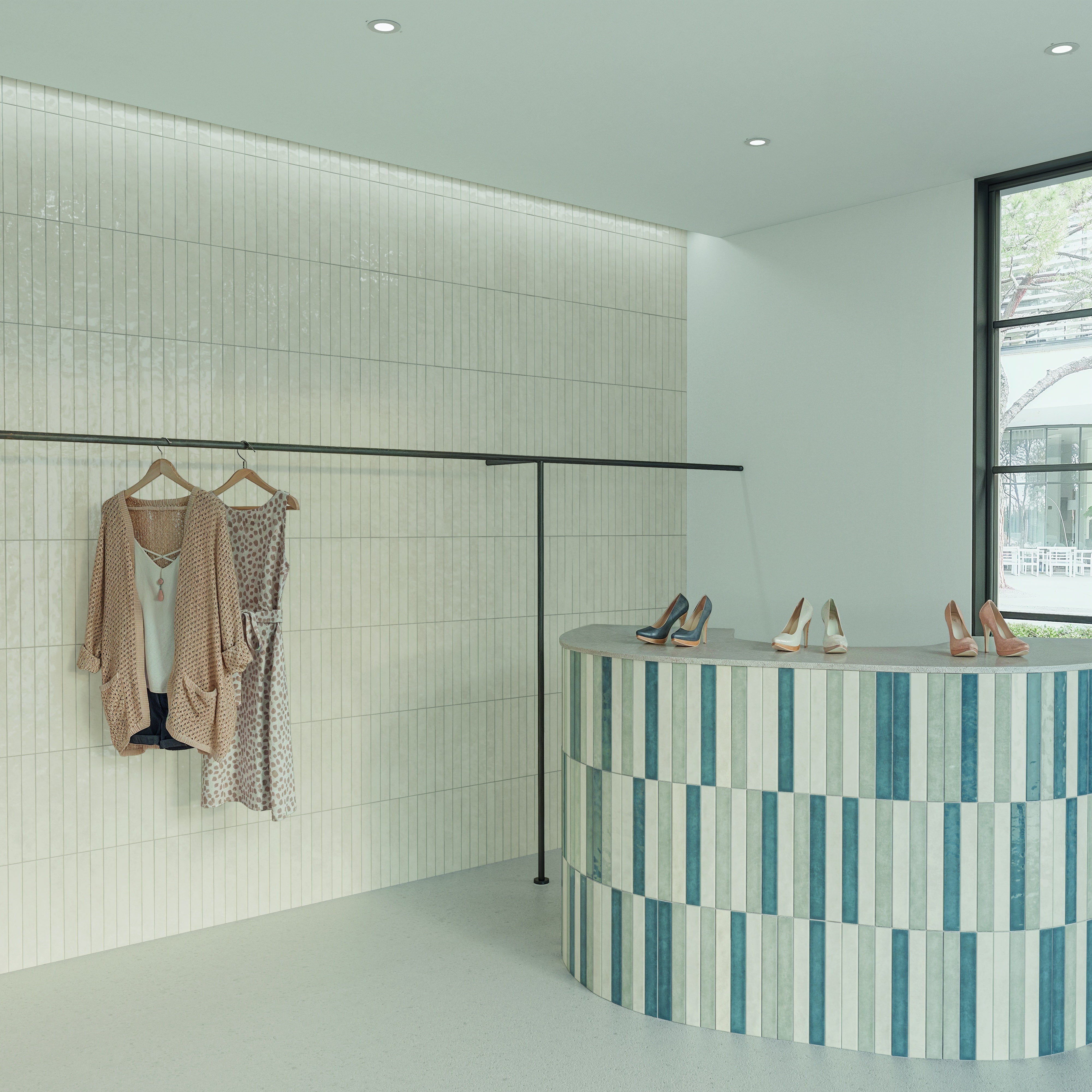 MISTRAL: Aquamarine Rectangle Field Tile (1.5"x12.2"x8.5-mm | glossy)