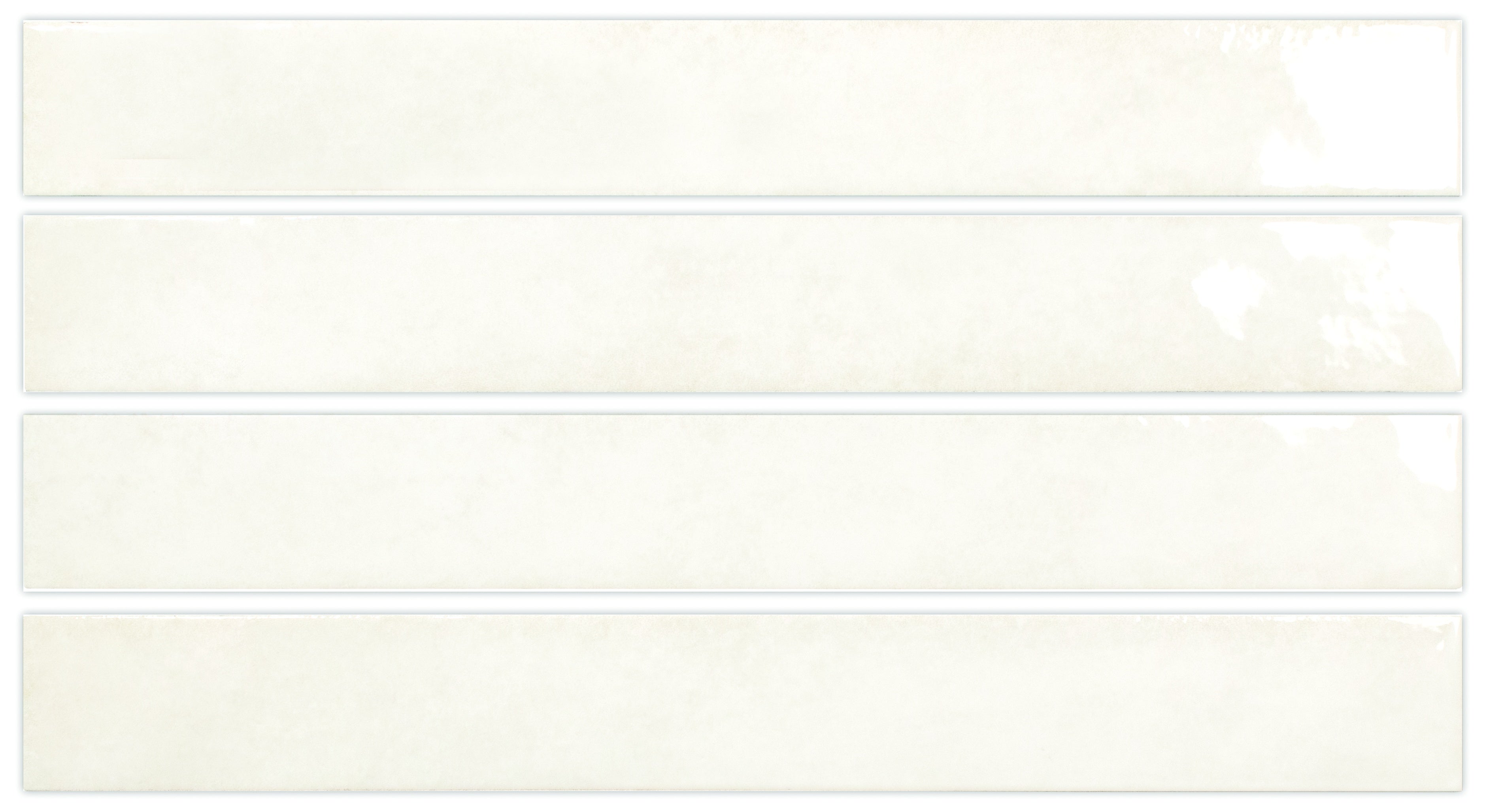 MISTRAL: White Rectangle Field Tile (1.5"x12.2"x8.5-mm | glossy)