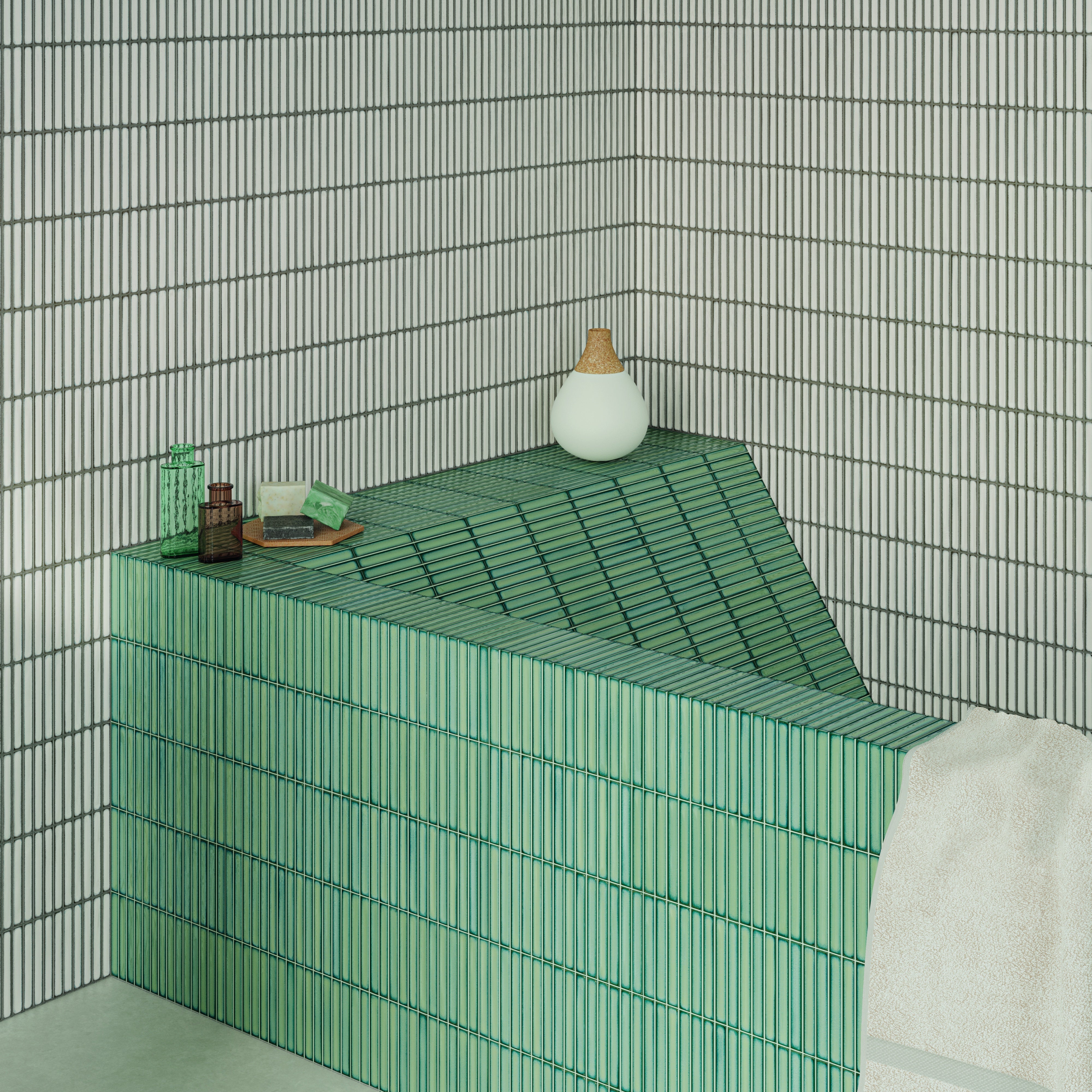OSAKA BARS: Green Straight Stack Mosaic (5"x10"x10.5-mm | glossy)