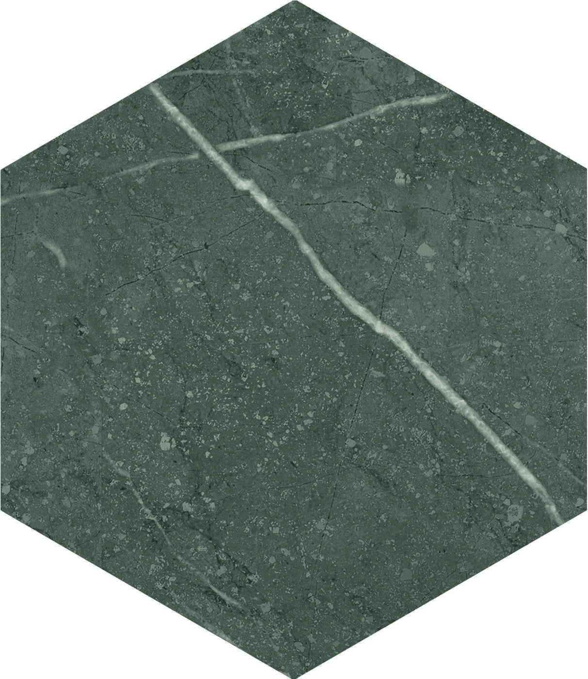 PIETRA: Graphite Hexagon Field Tile (5.5"x6.3"x8.5-mm | matte)