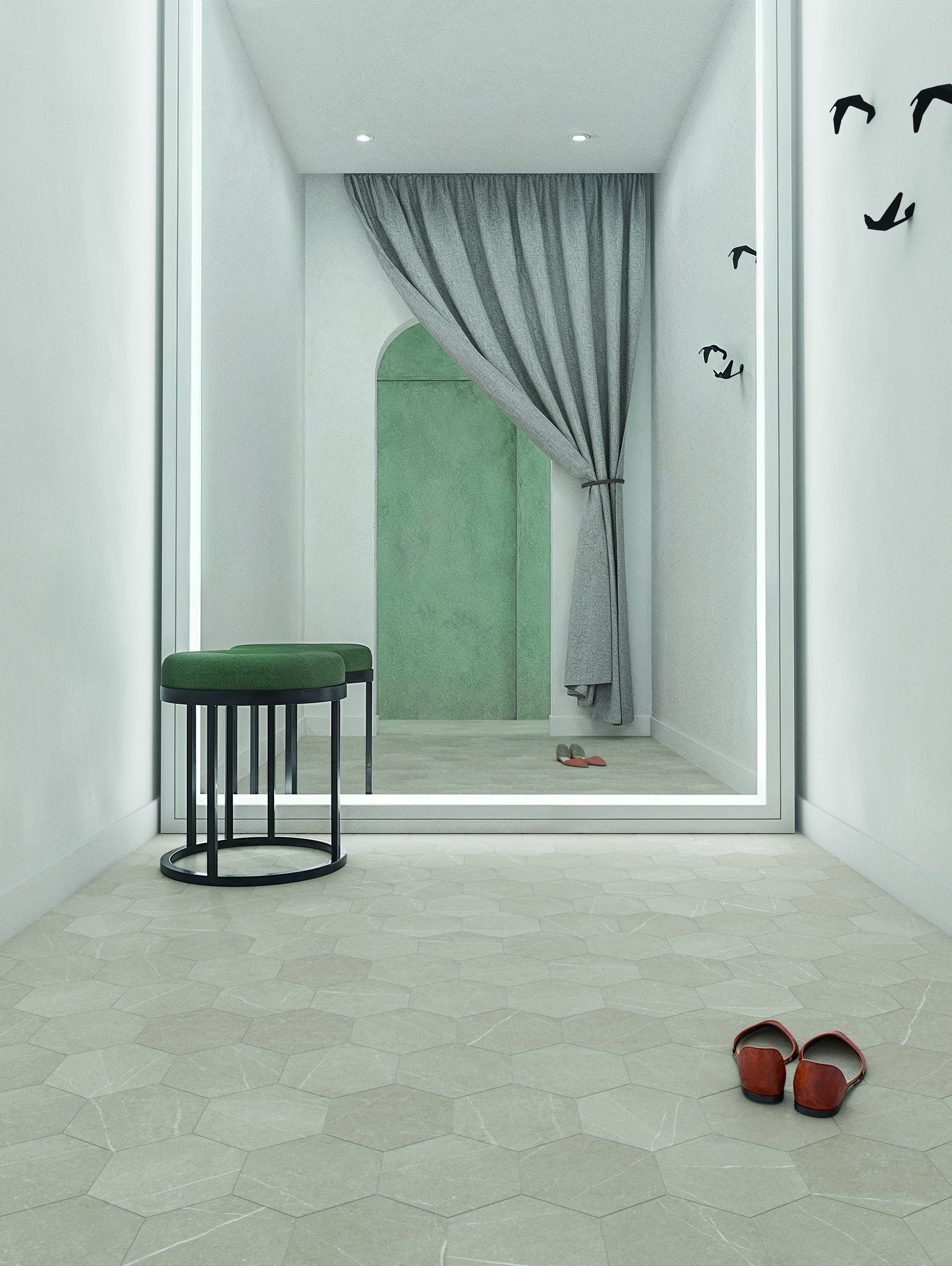 PIETRA: Linen Hexagon Field Tile (5.5"x6.3"x8.5-mm | matte)