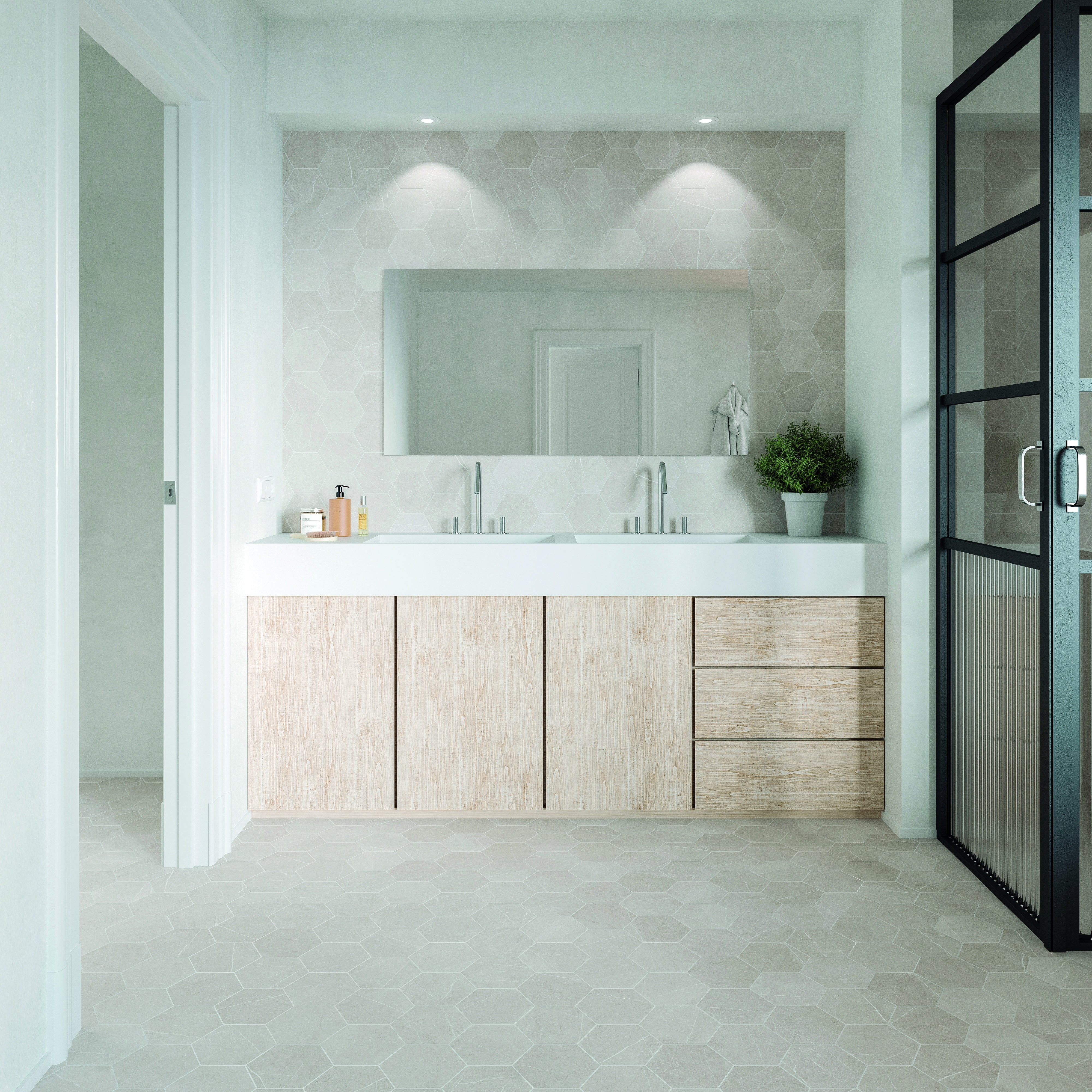 PIETRA: Linen Hexagon Field Tile (5.5"x6.3"x8.5-mm | matte)