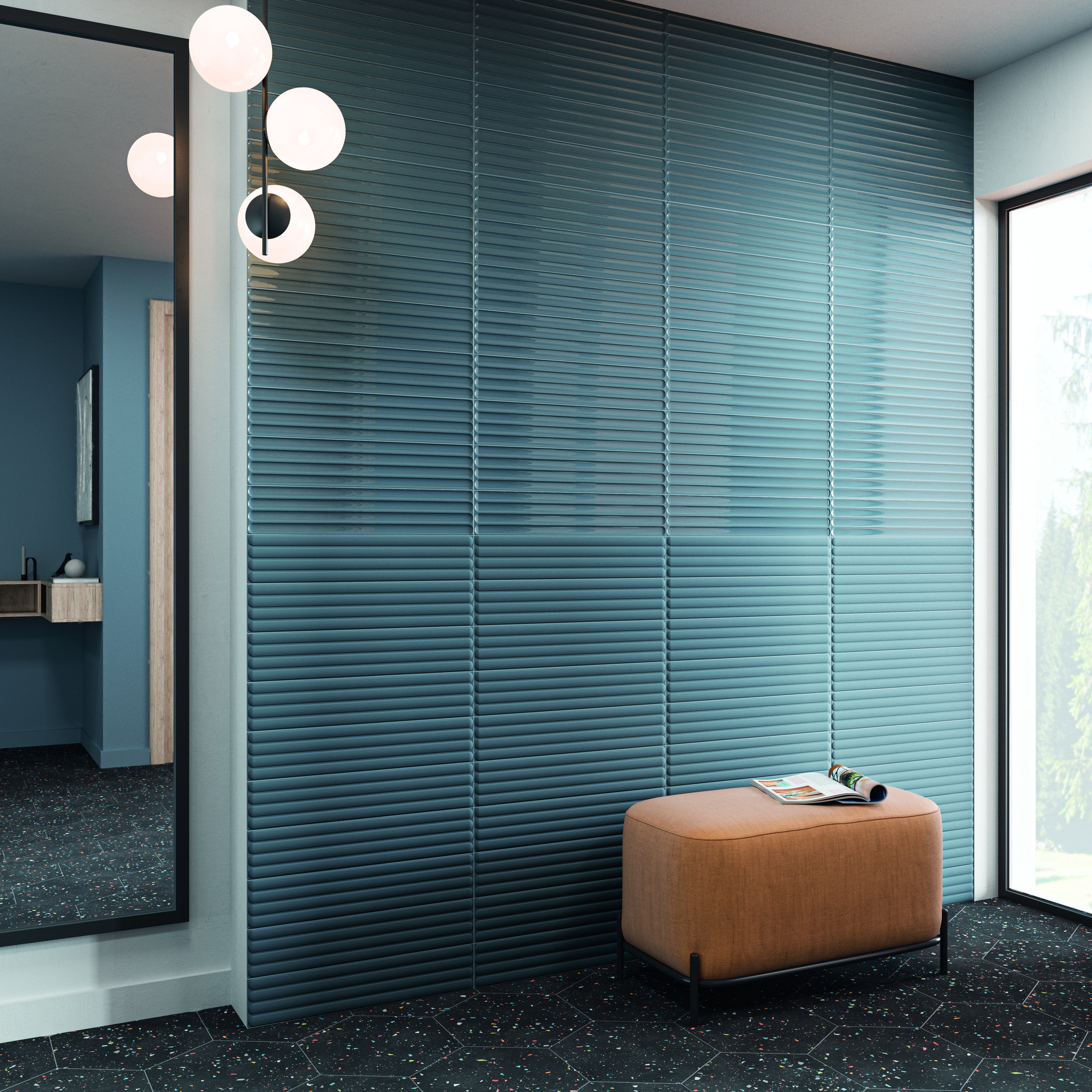 PLINTO: Blue In Field Tile (4.2"x21.3"x10-mm | matte)