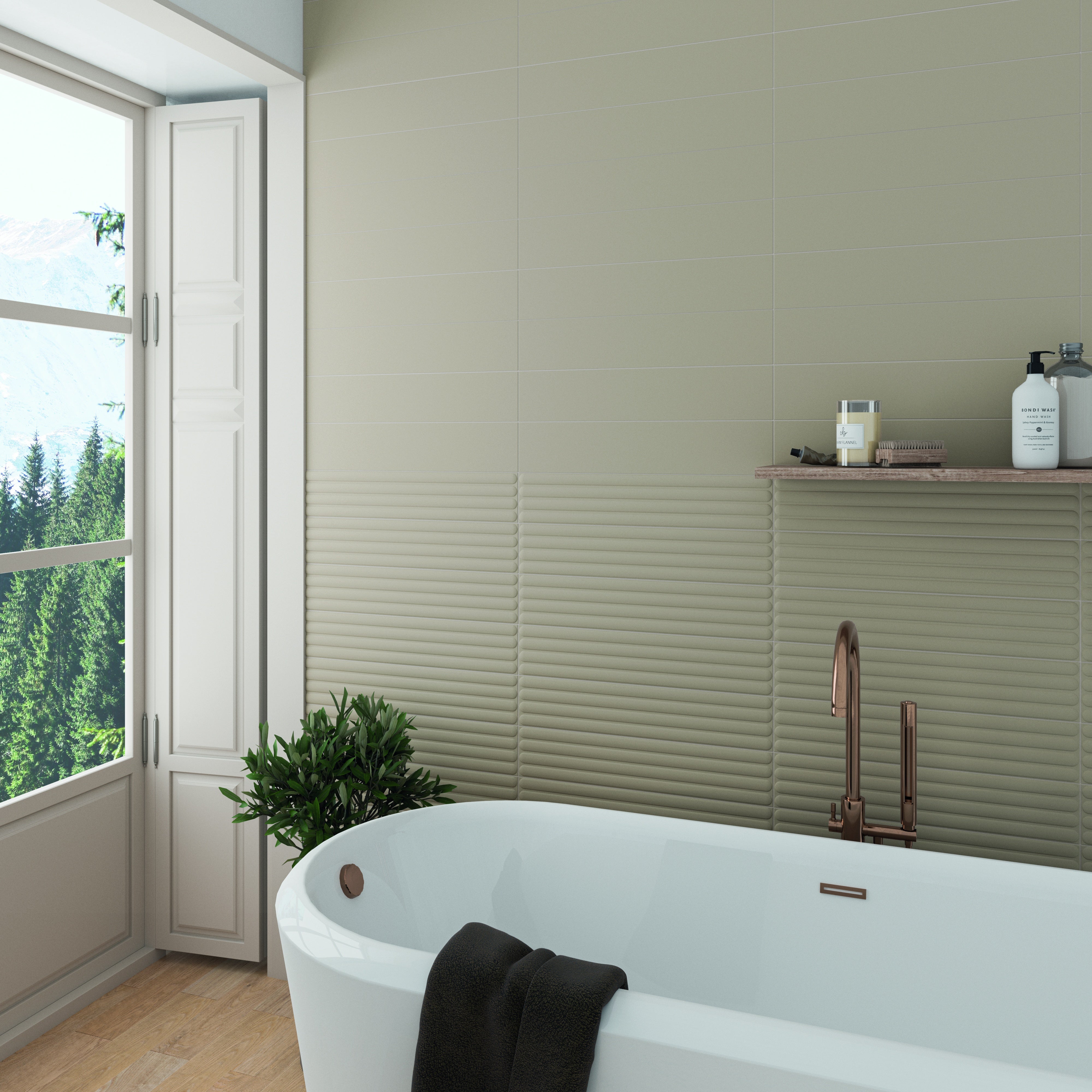 PLINTO: Greige Out Field Tile (4.2"x21.3"x10-mm | matte)