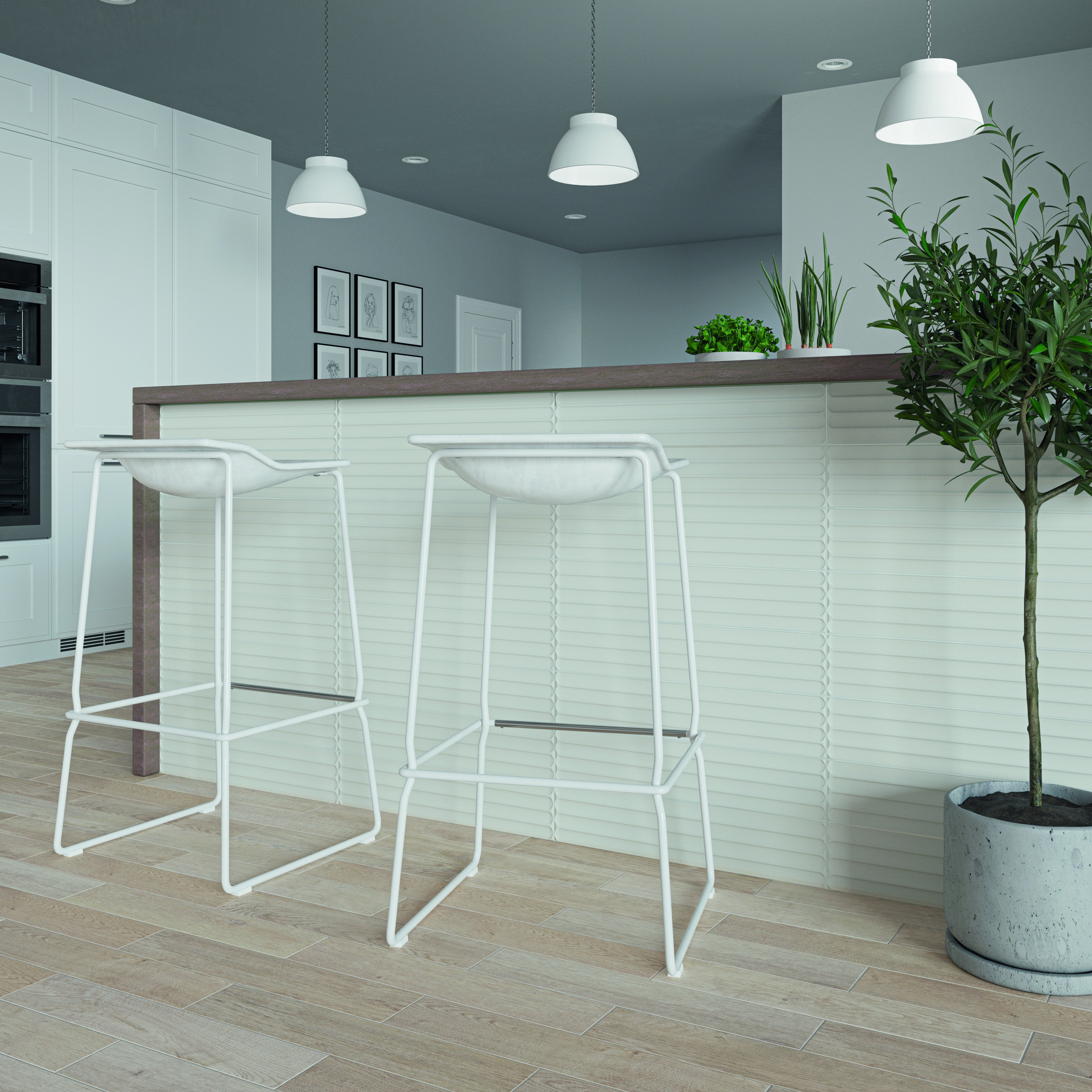 PLINTO: White In Field Tile (4.2"x21.3"x10-mm | matte)