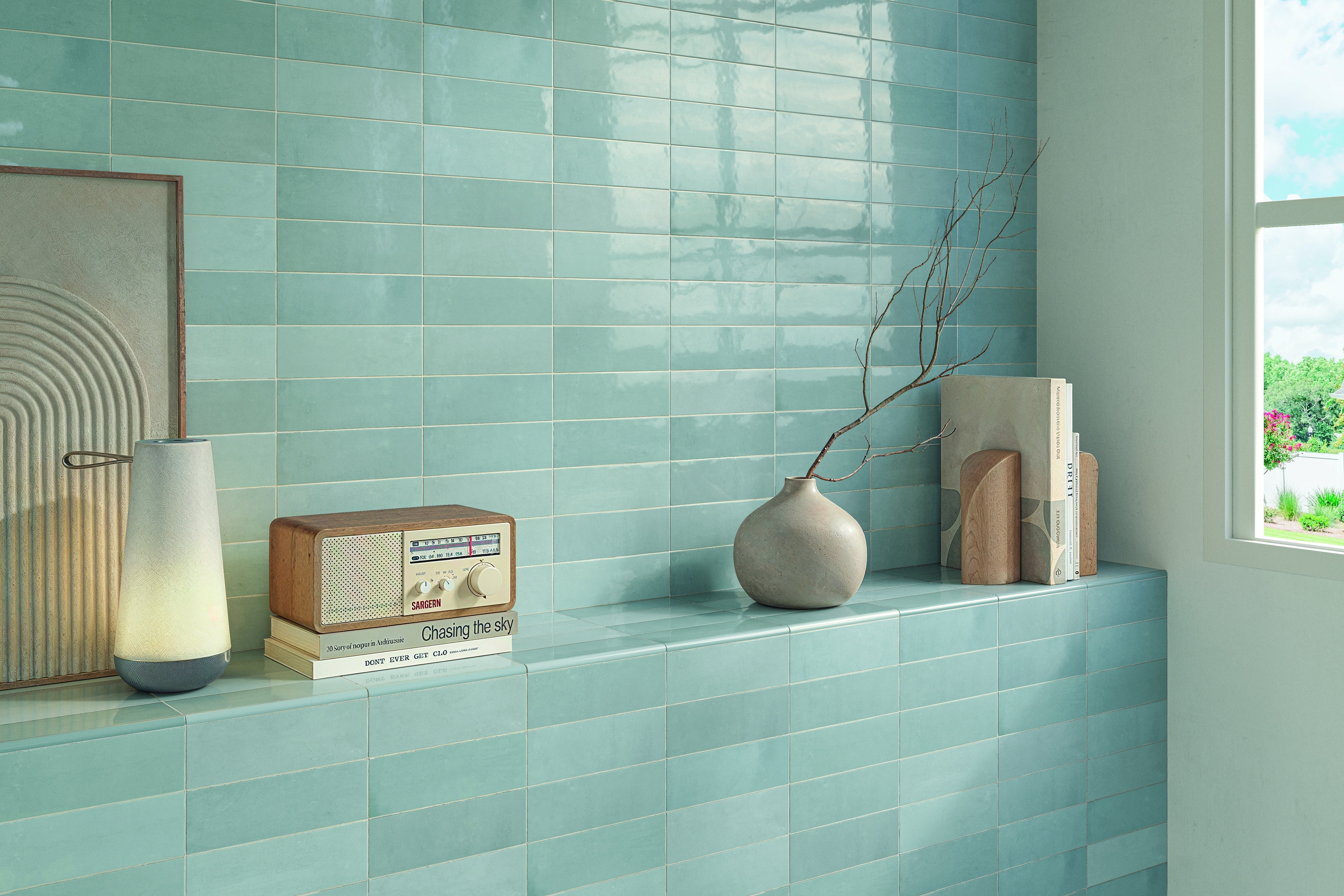 SAFI: Aqua Rectangle Field Tile (2"x6.3"x8.5-mm | glossy)