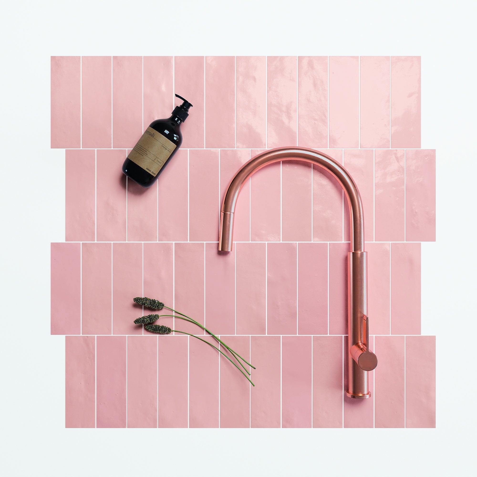 SAFI: Pink Rectangle Field Tile (2"x6.3"x8.5-mm | glossy)