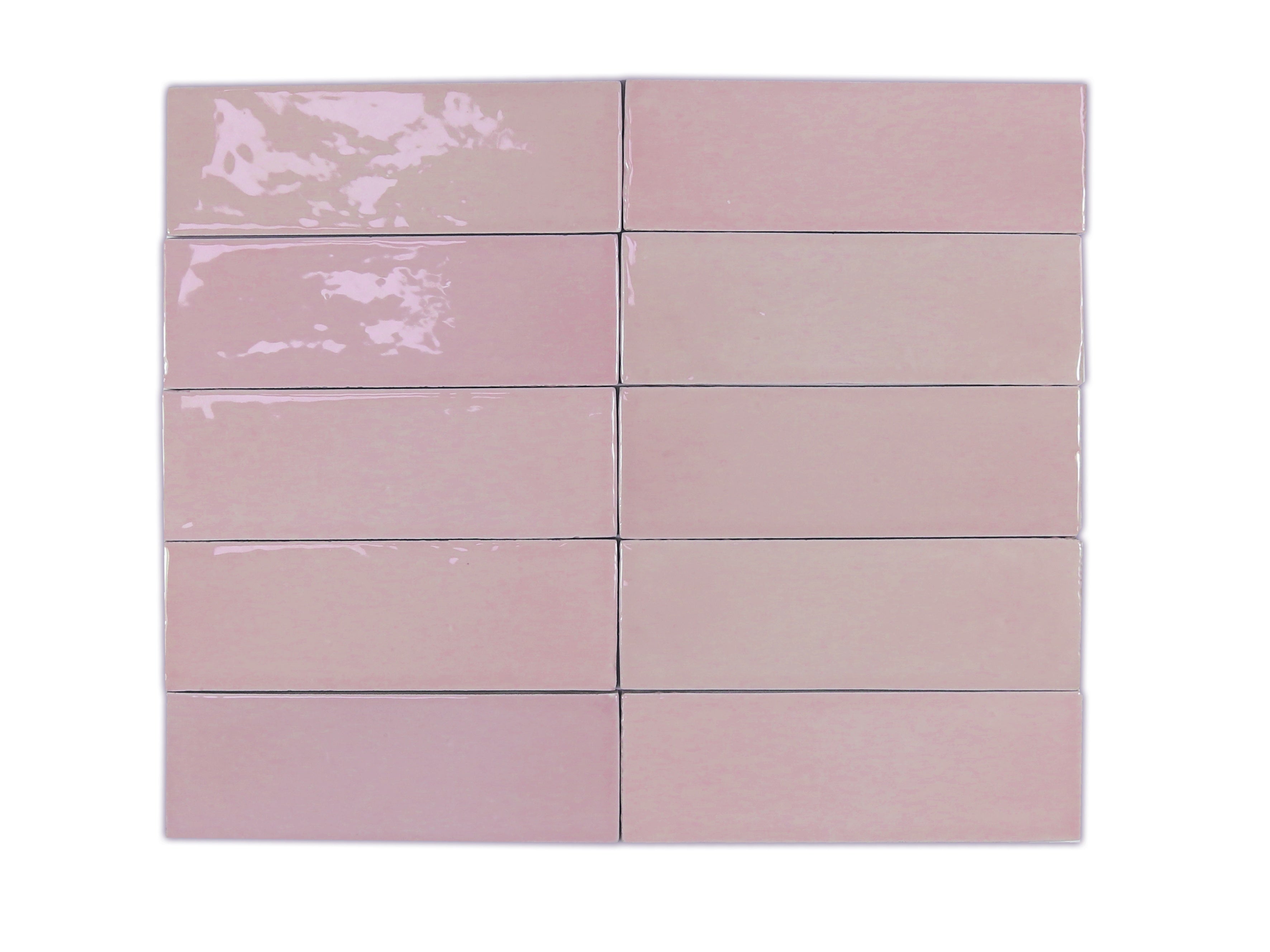 SAFI: Pink Rectangle Field Tile (2"x6.3"x8.5-mm | glossy)