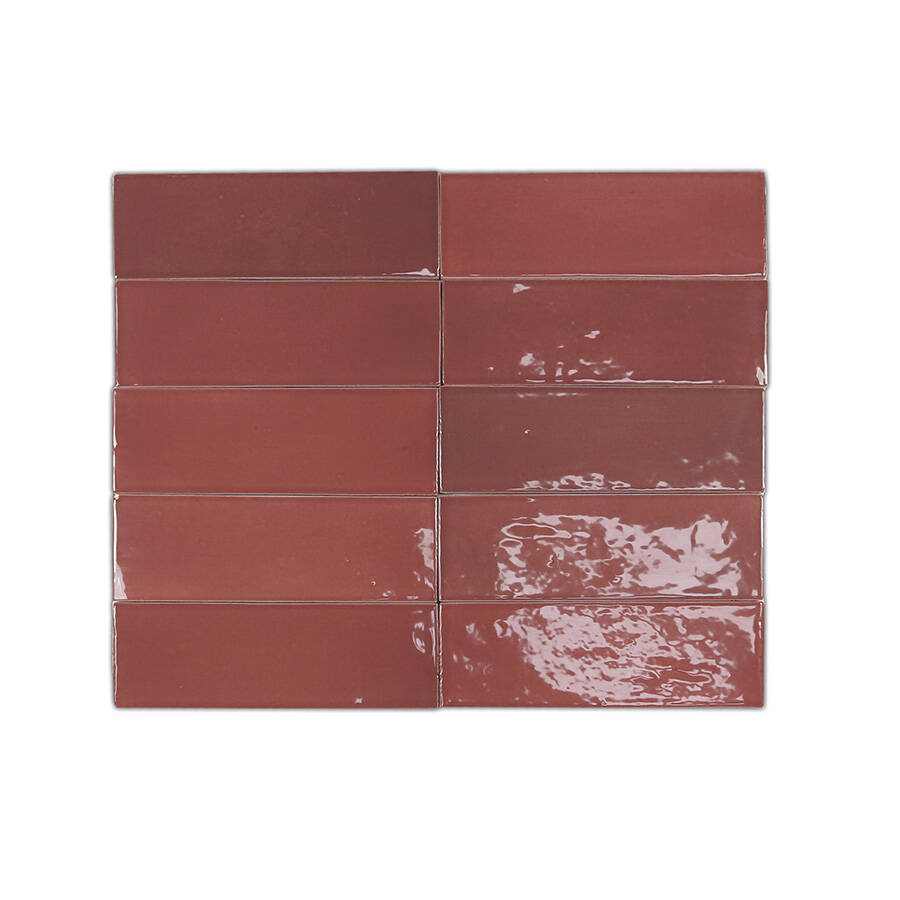 SAFI: Wine Rectangle Field Tile (2"x6.3"x8.5-mm | glossy)