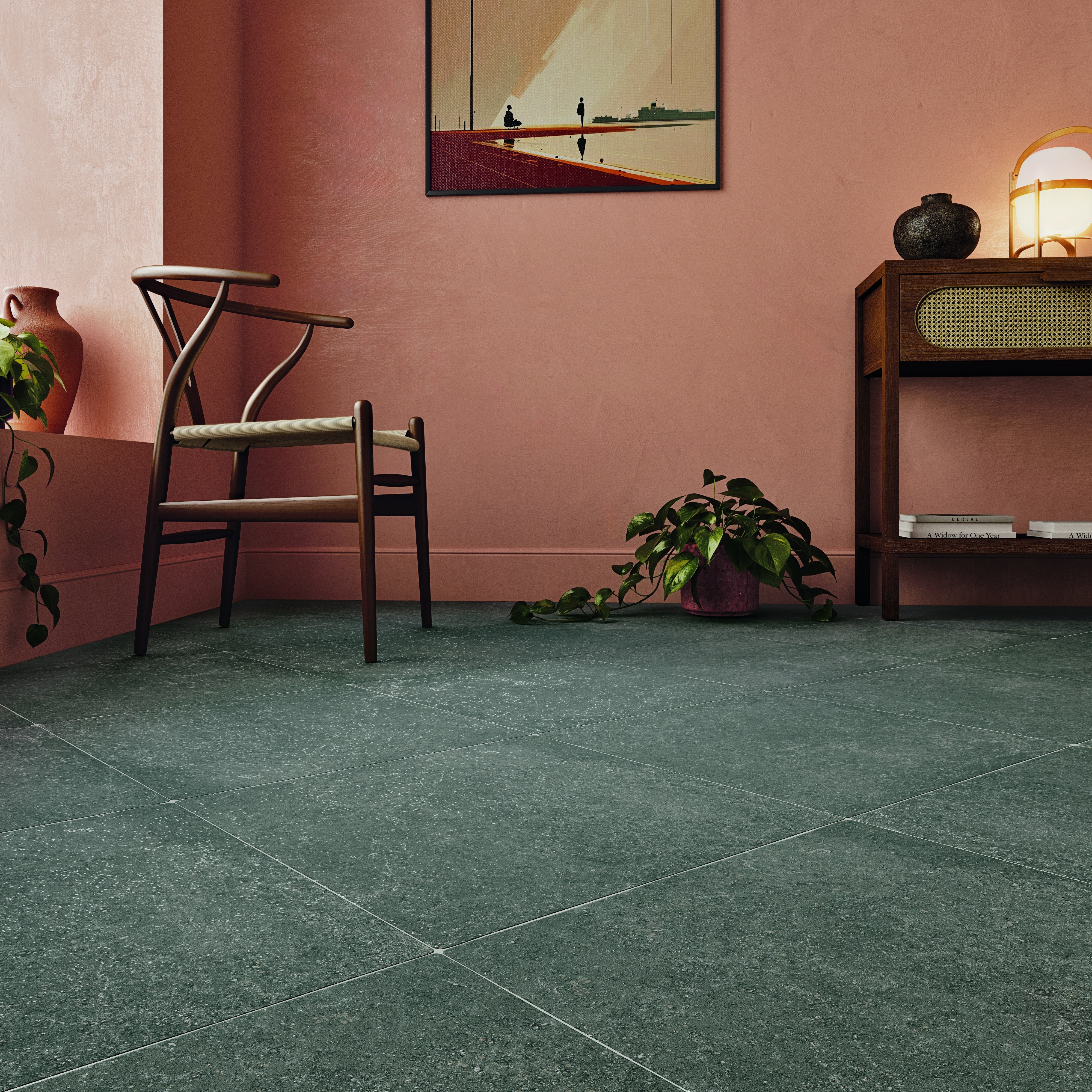 STONE DUST: Nero Xxl Field Tile (17.2"x17.2"x10-mm | matte)