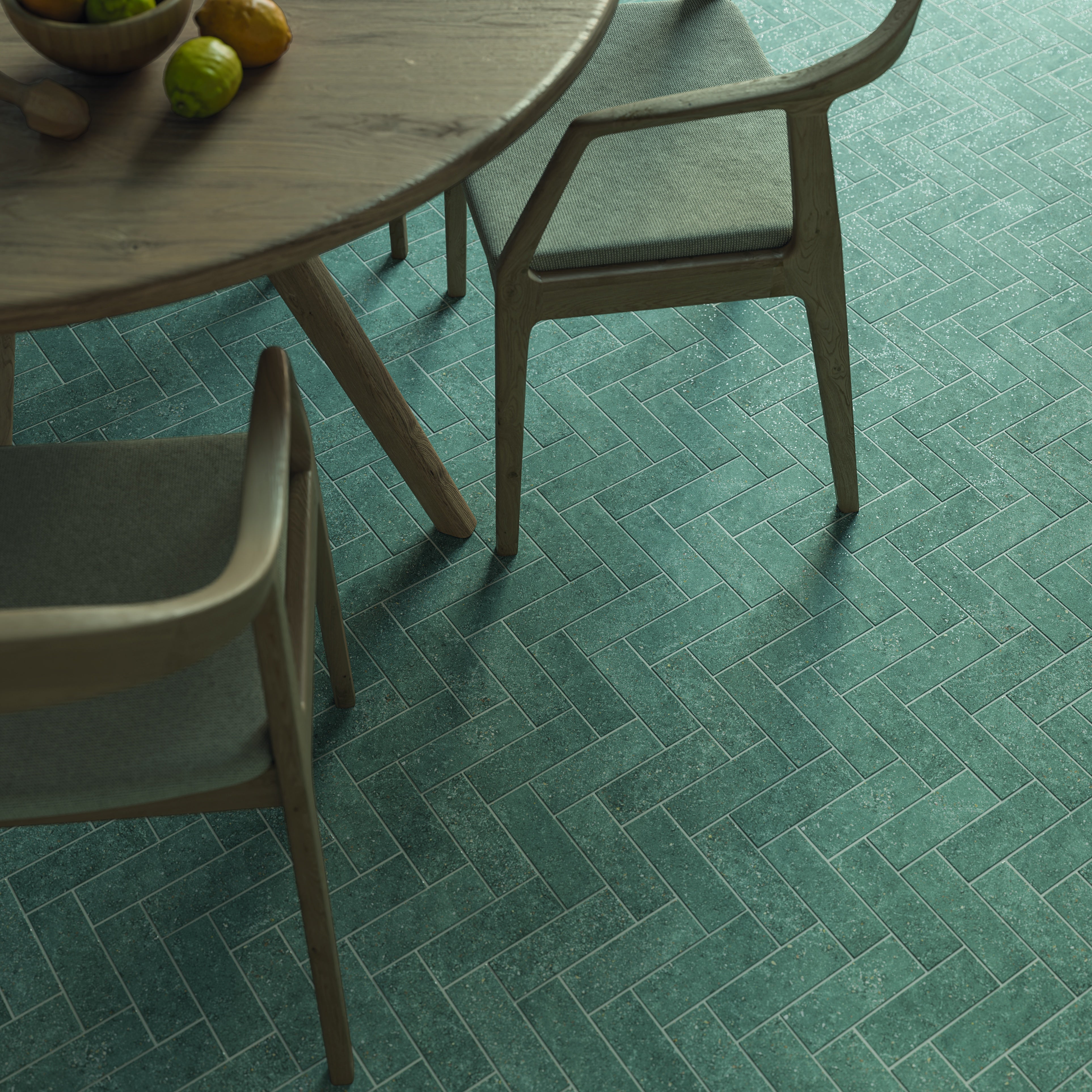 STONE DUST: Teal M Field Tile (2"x6"x10-mm | matte)
