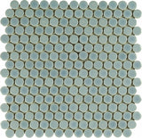 Mosaic Light Blue 1-Inch Penny Rounds Pattern (12"x12")