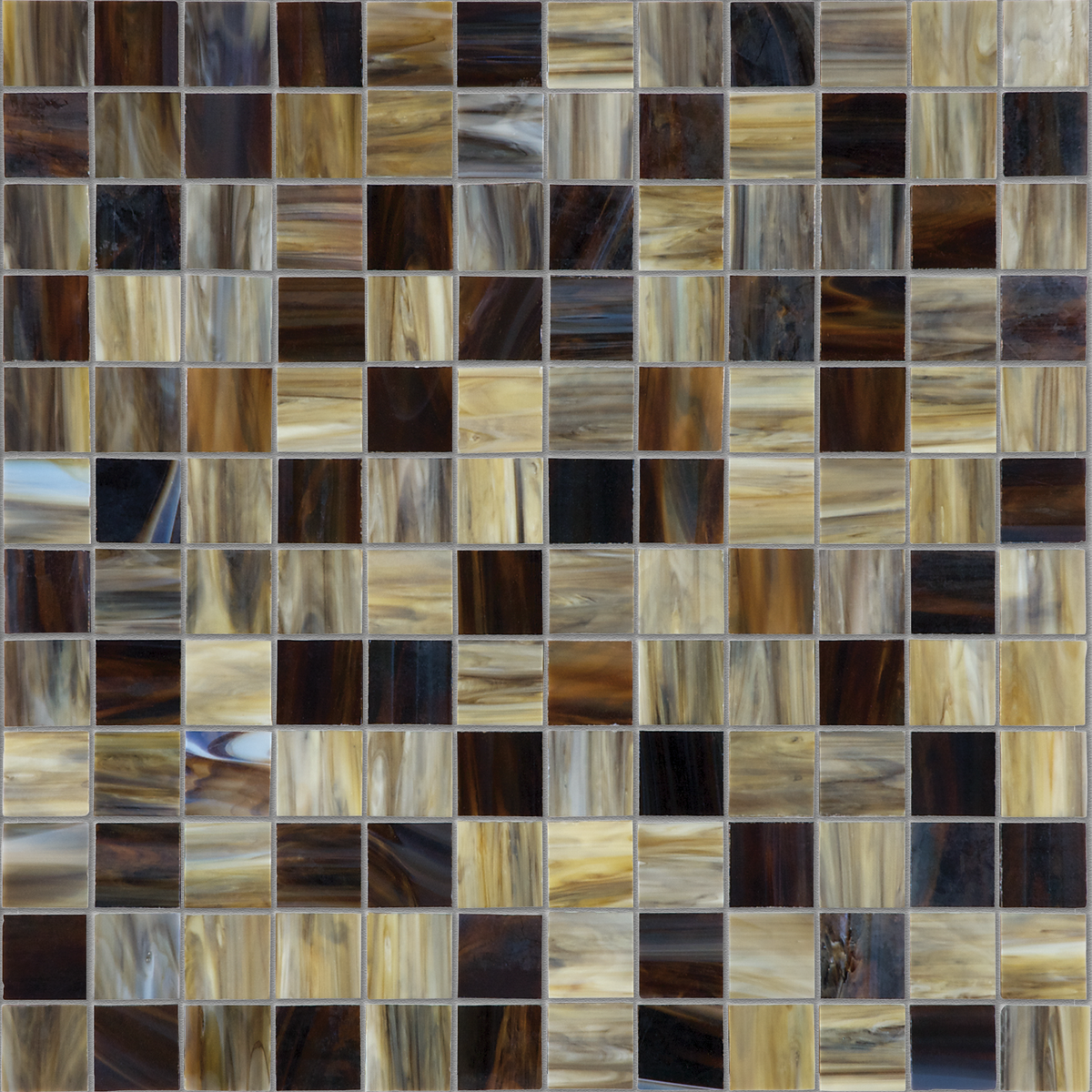 BAROQUE: Corallo 1x1 Straight Stack Fused Glass Mosaic (Glossy | Rounded  | 11¾x11¾x⅛)