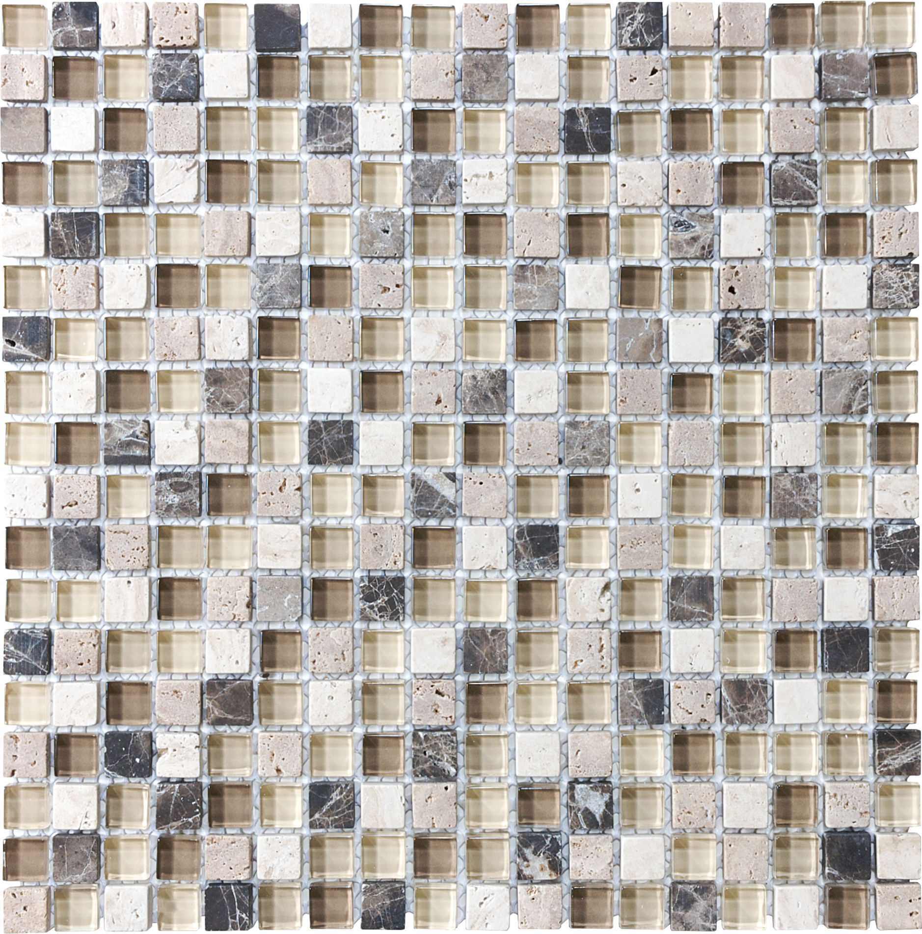 cappuccino straight stack 5_8x5_8-inch pattern multi glass wall mosaic glass stone blend from glass stone anatolia collection distributed by surface group international multi finish multi edge mesh shape