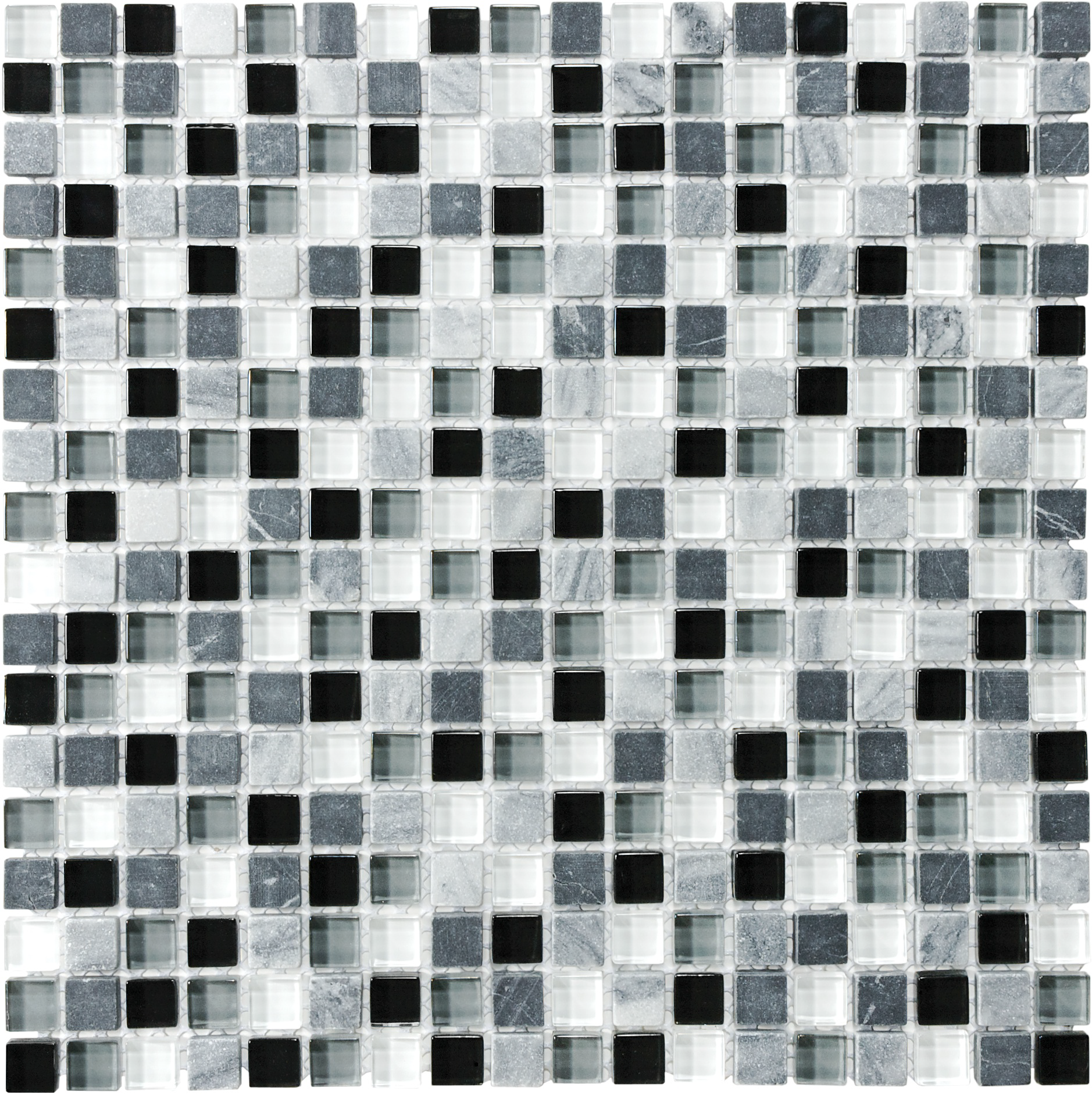 midnight straight stack 5_8x5_8-inch pattern multi glass wall mosaic glass stone blend from glass stone anatolia collection distributed by surface group international multi finish multi edge mesh shape