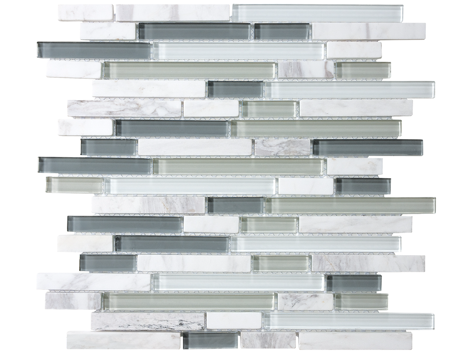 iceland random strip pattern multi glass wall mosaic glass stone blend from glass stone anatolia collection distributed by surface group international multi finish multi edge mesh shape