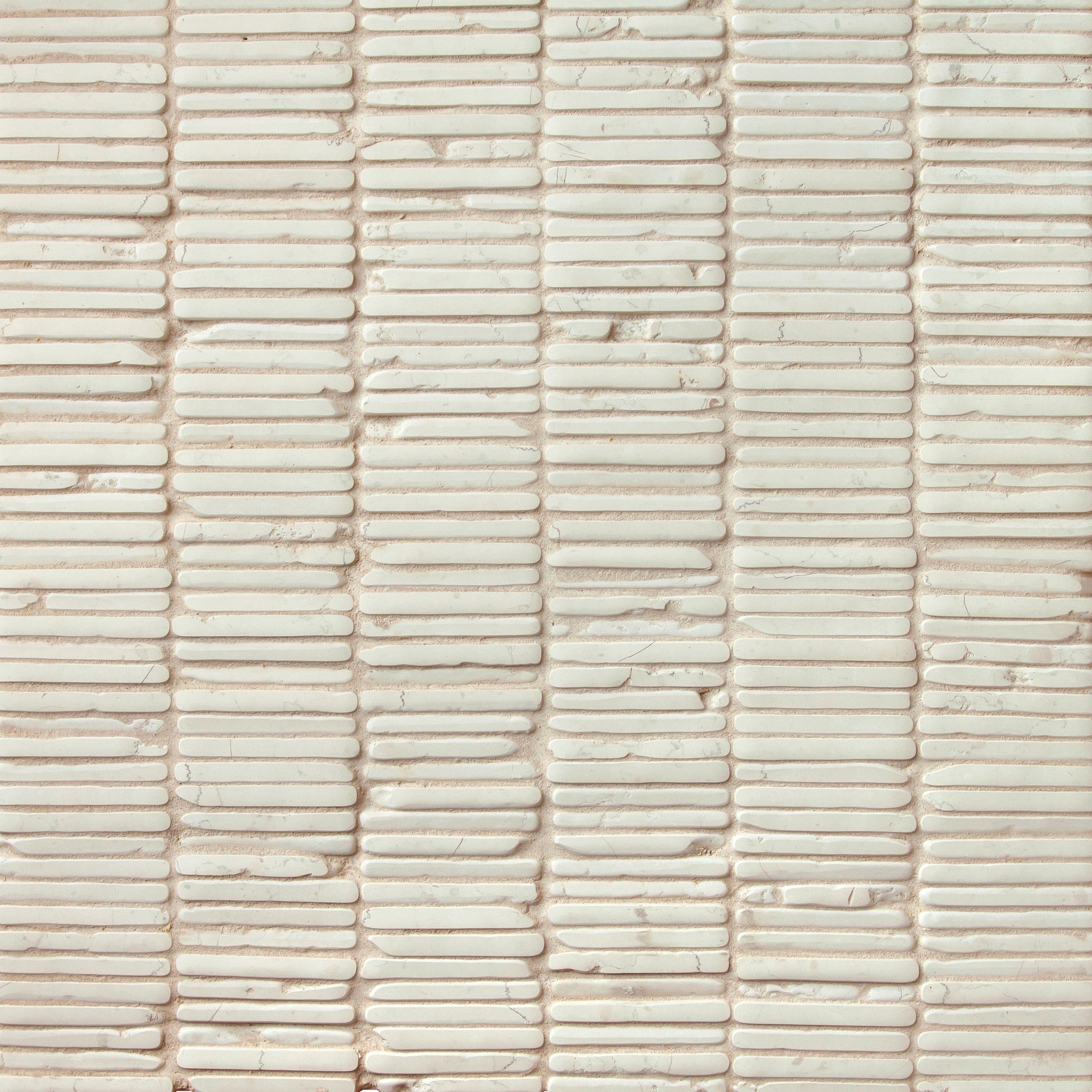 Timeworn Bianco Antico Straight Stack Mosaic 1x4